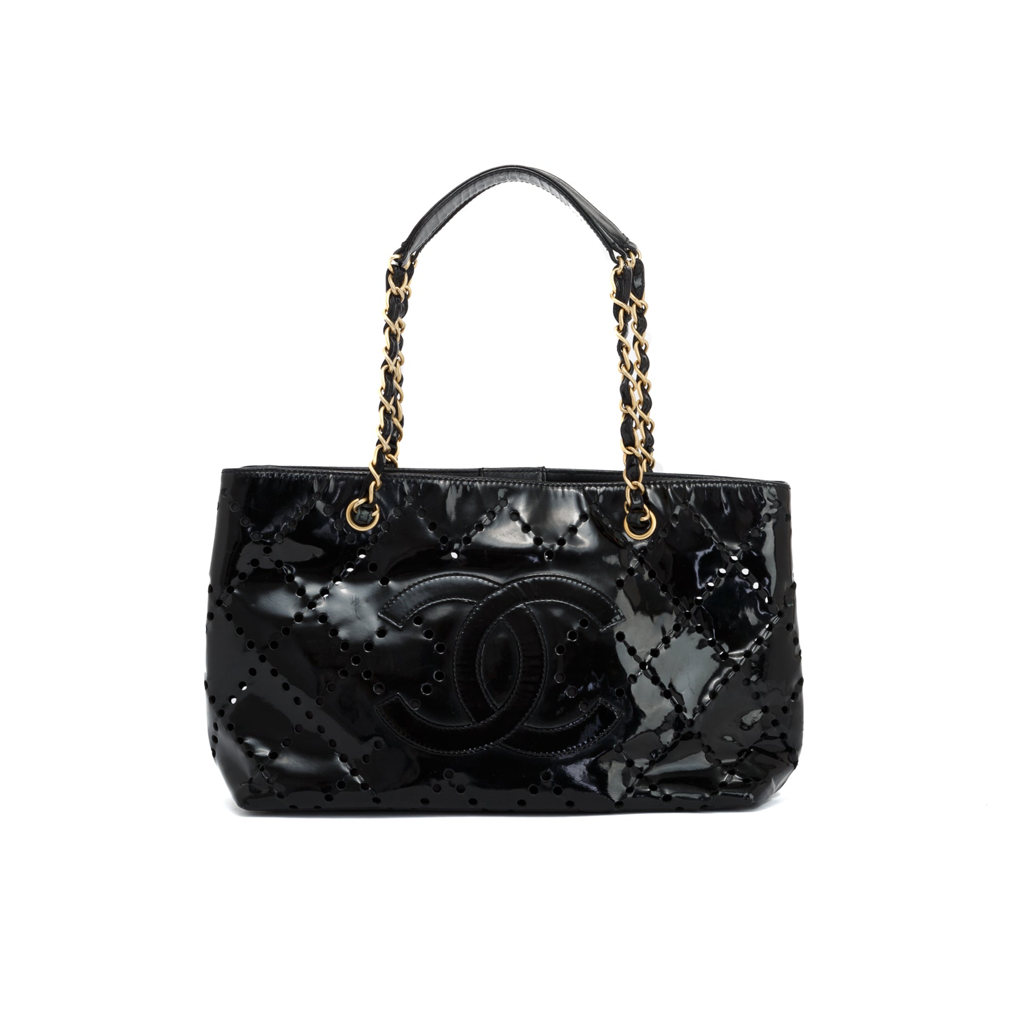 Chanel Perforated Patent CC Tote