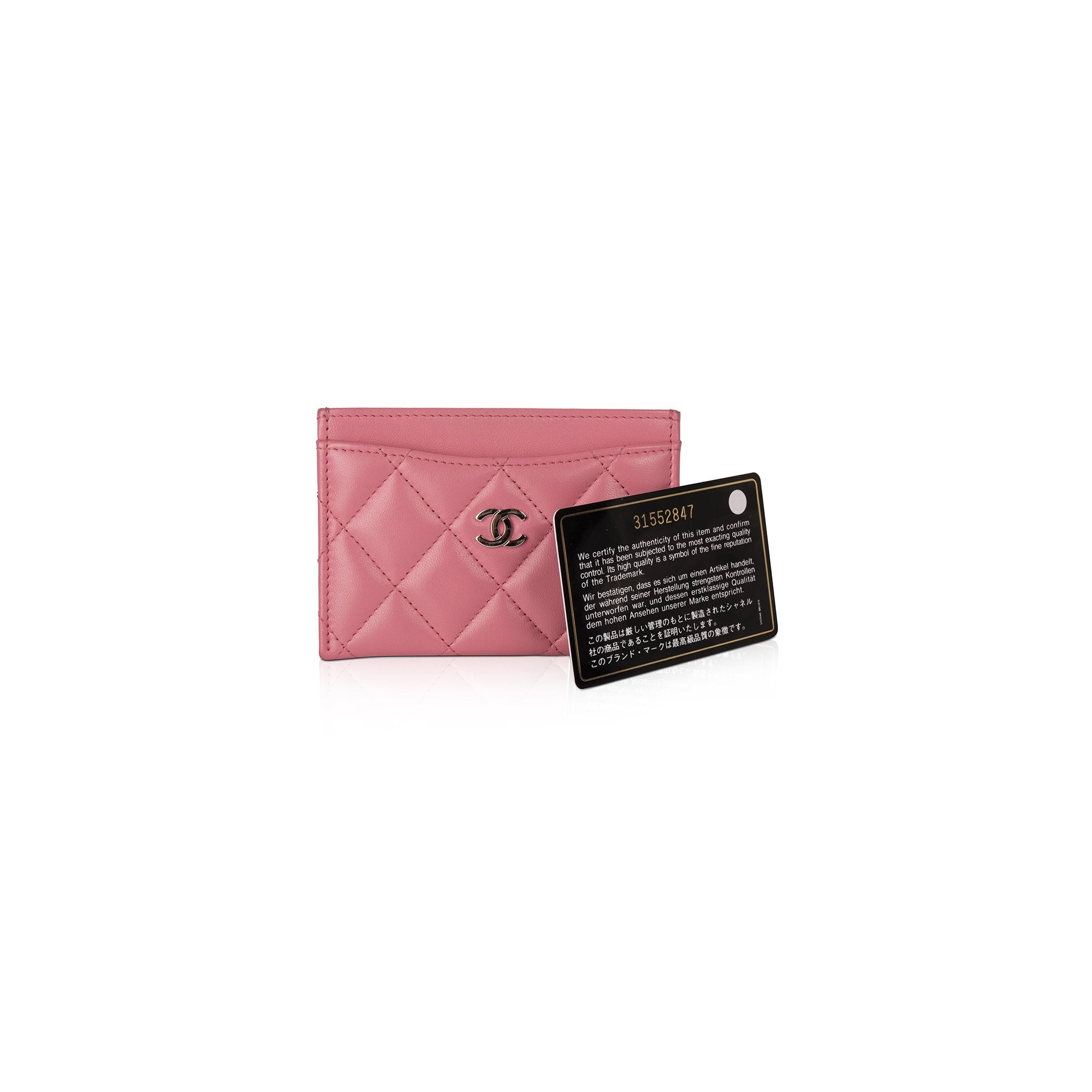 Chanel Pink 2021 Lambskin Classic Card Holder