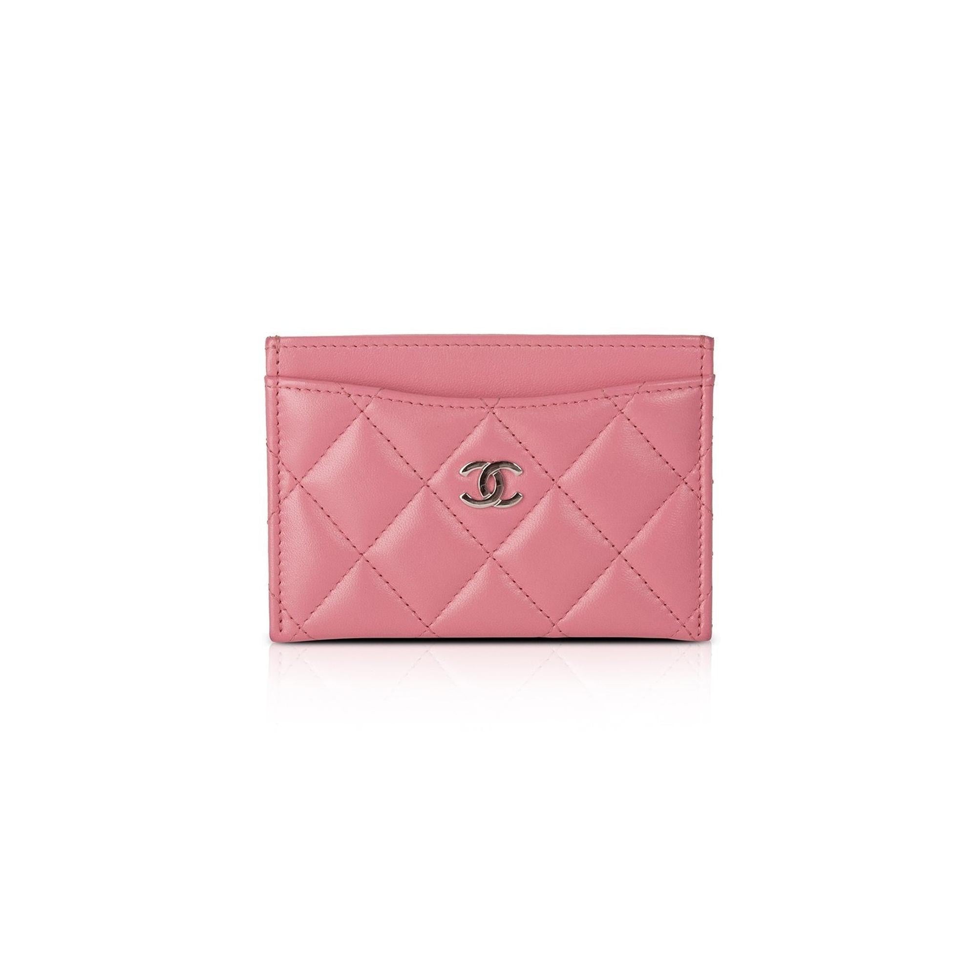 Chanel Pink 2021 Lambskin Classic Card Holder