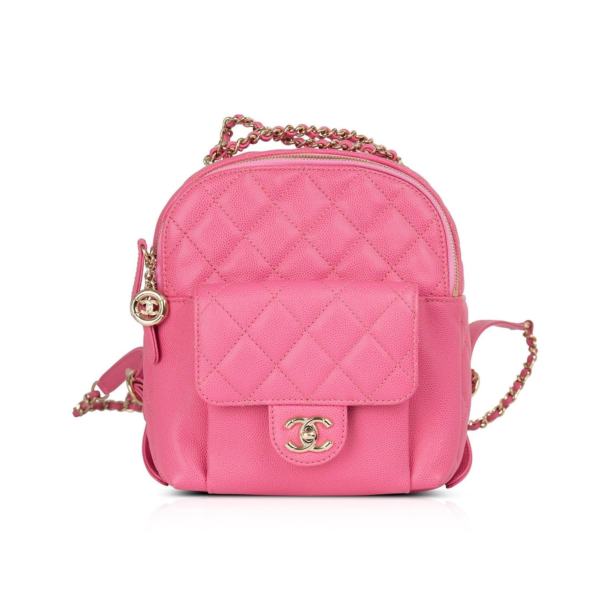 Chanel Pink Caviar CC Day Mini Backpack w/ Authenticity Card