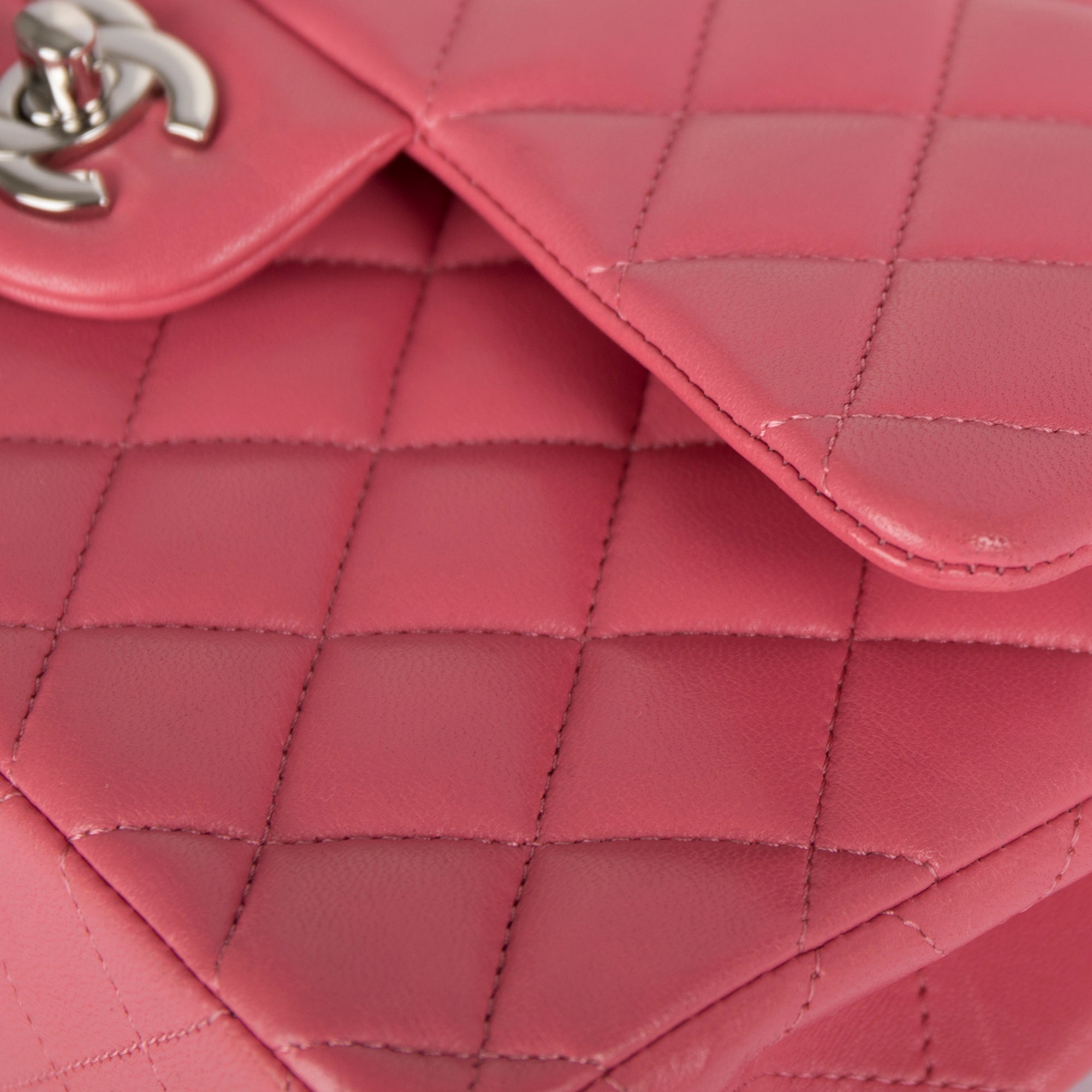 Chanel Pink Lambskin Small Classic Double Flap Bag w/ Box