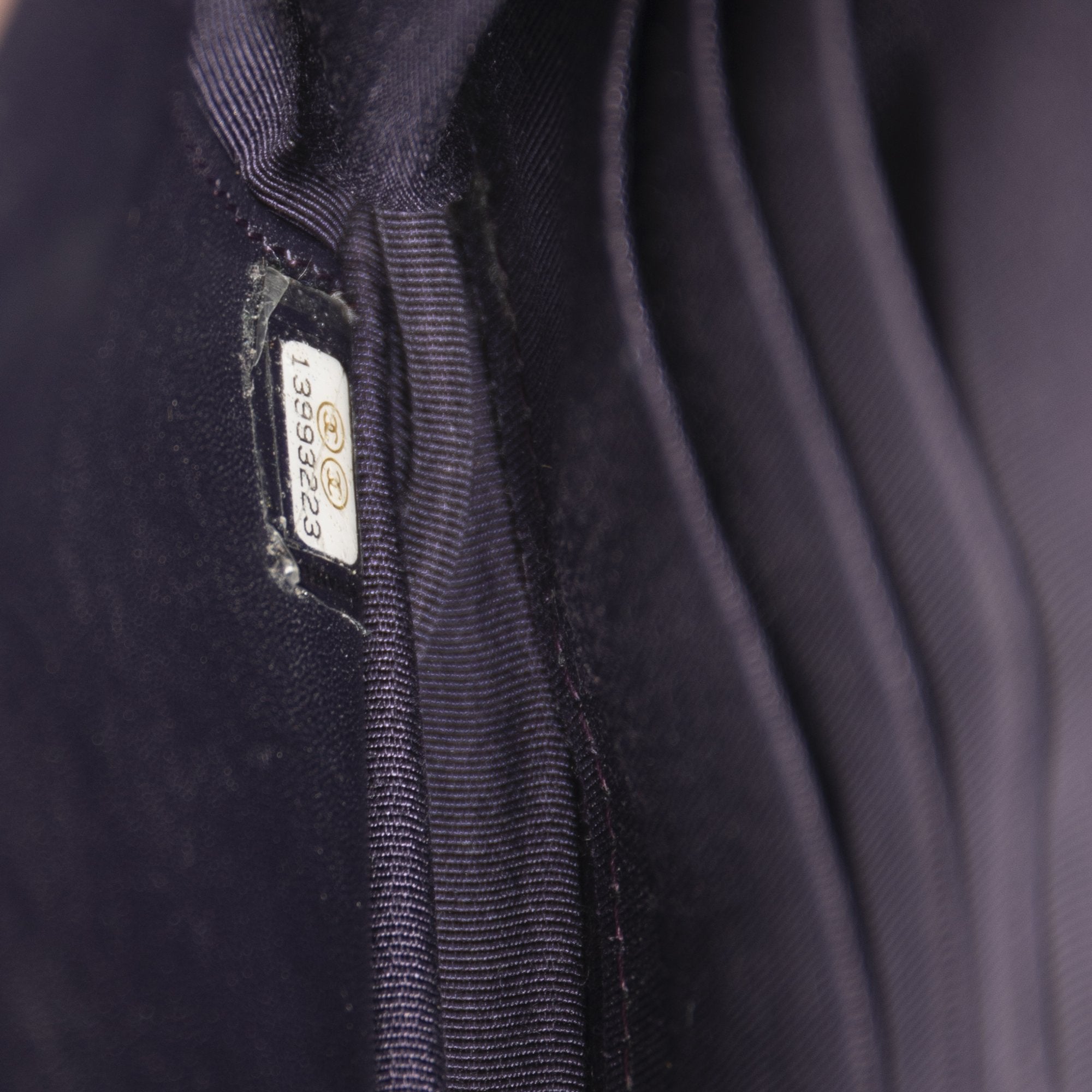 Chanel Purple Patent Classic Wallet on Chain w/ Box