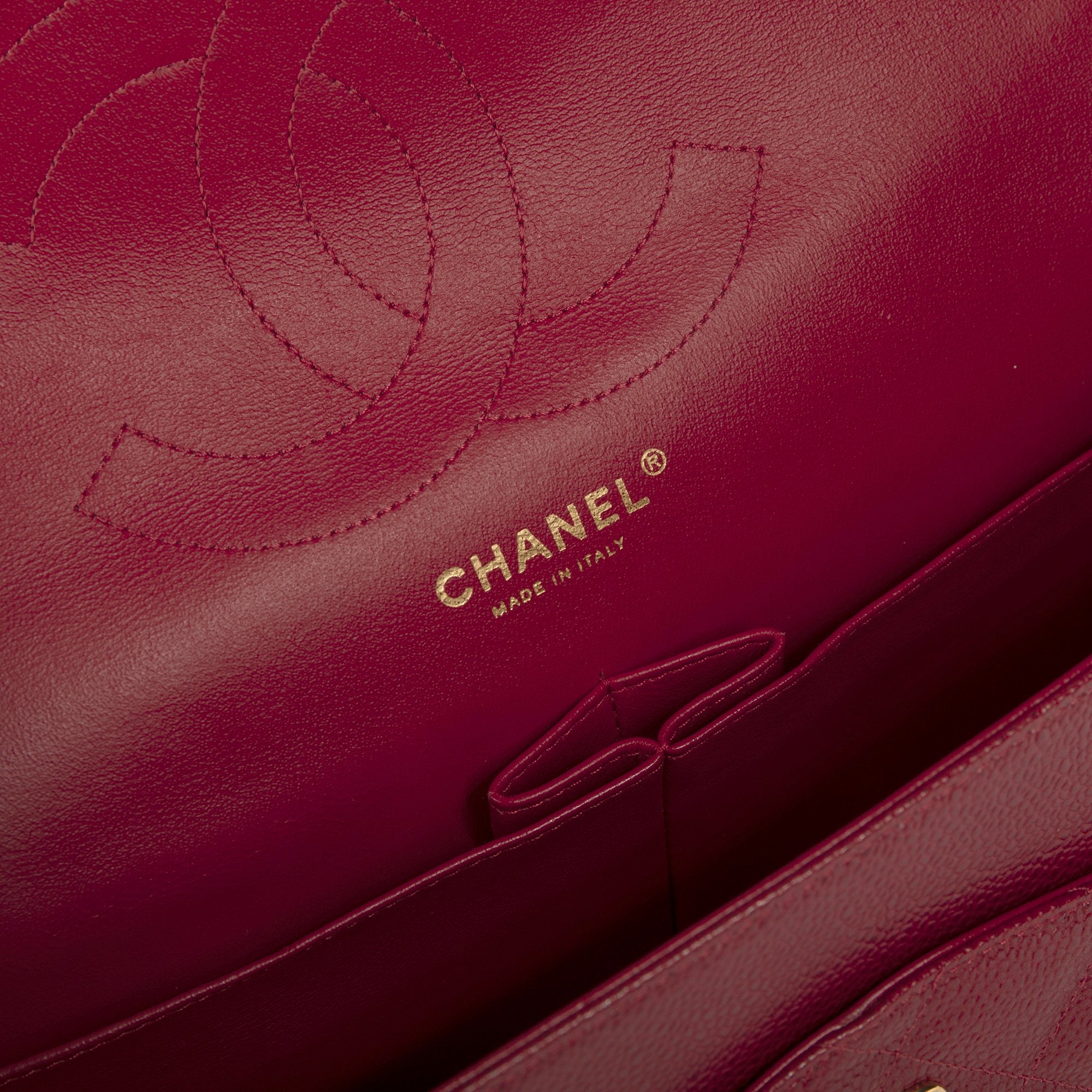 Chanel Red Caviar Large Classic Double Flap Bag w/ Box & Authenticity Card