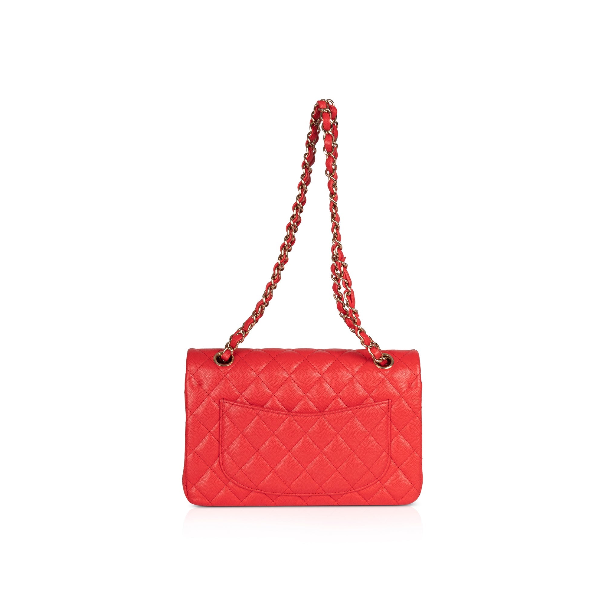 Chanel Red Caviar Small Classic Double Flap Bag w/ Box & Authenticity Card