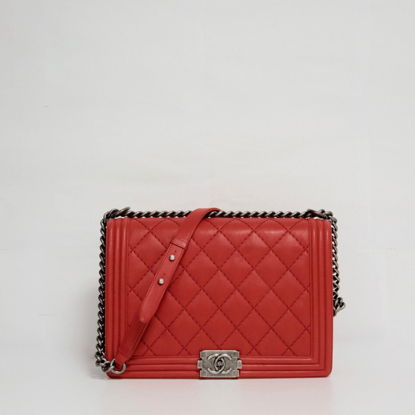 Chanel Red Jumbo Boy Bag