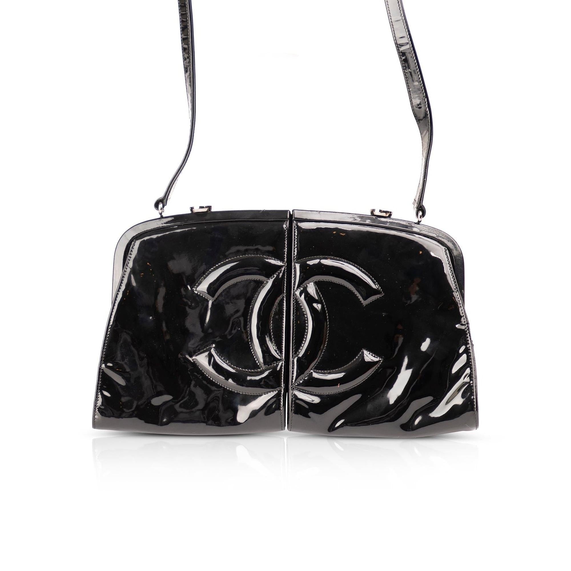 Chanel Runway Patent Leather Double Split Frame Bag