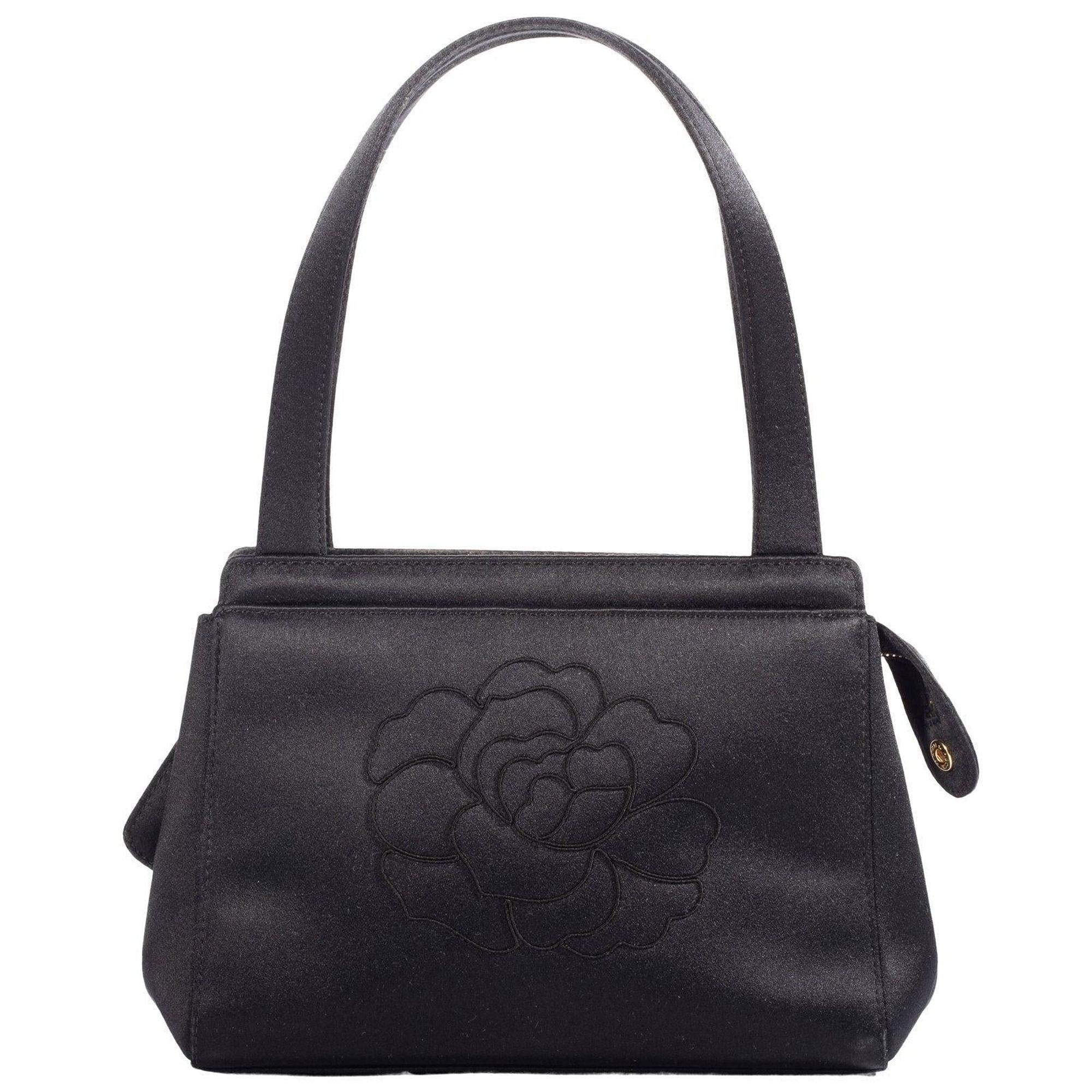 Chanel Satin Camellia Evening Bag