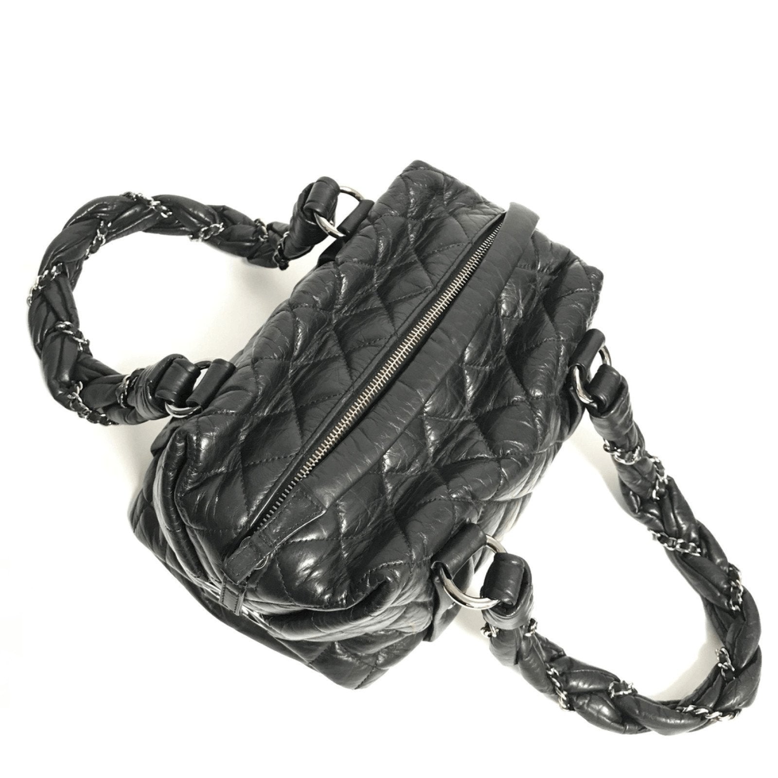 Chanel Small Black Lady Braid Bubble Bowler Handbag