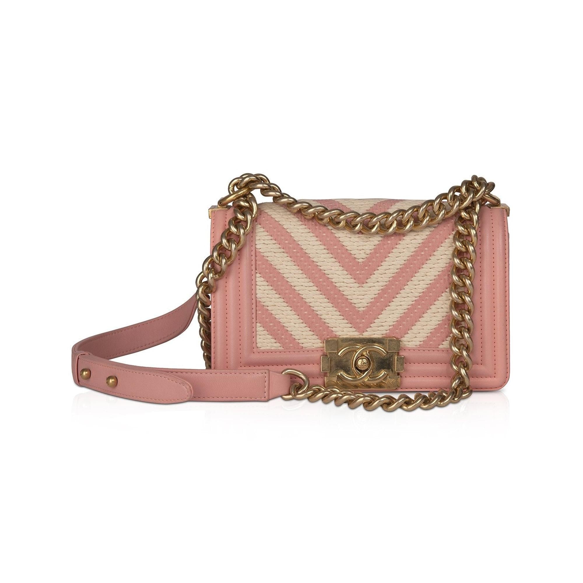 Chanel Small Braided Chevron Boy Bag