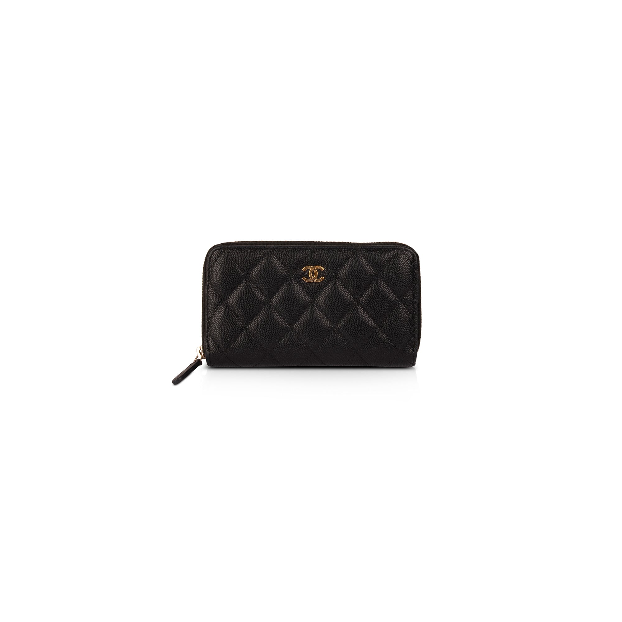 Chanel Small Caviar Leather Zipped Wallet w/ Box