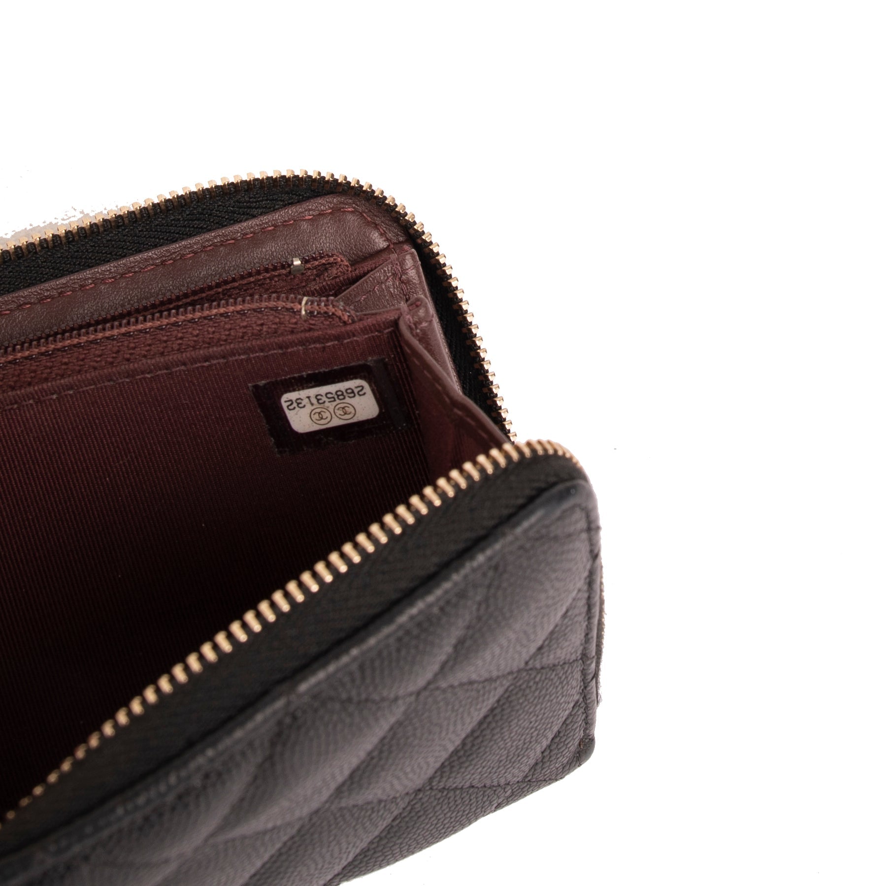Chanel Small Caviar Leather Zipped Wallet w/ Box