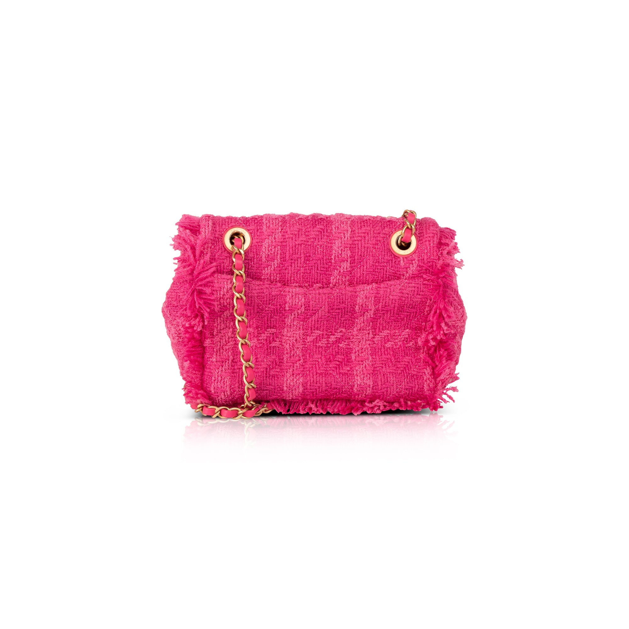 Chanel Small Giant Logo Tweed Flap Bag w/ Box
