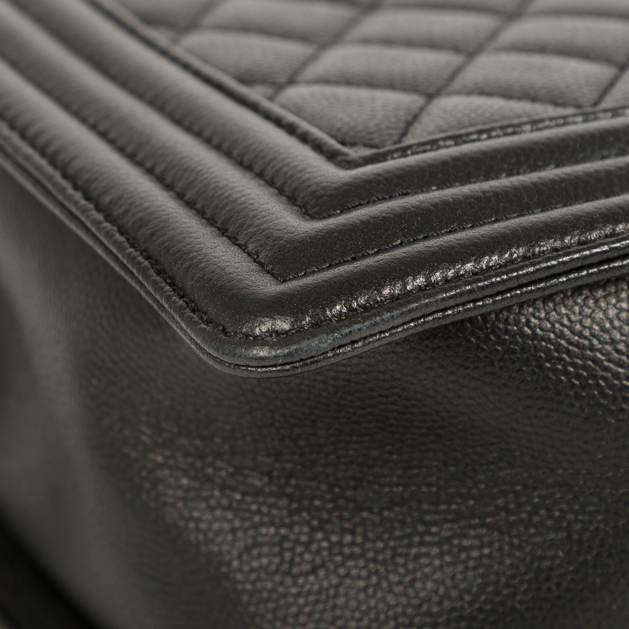 Chanel So Black Caviar Large Boy Bag w/ Authenticity Card