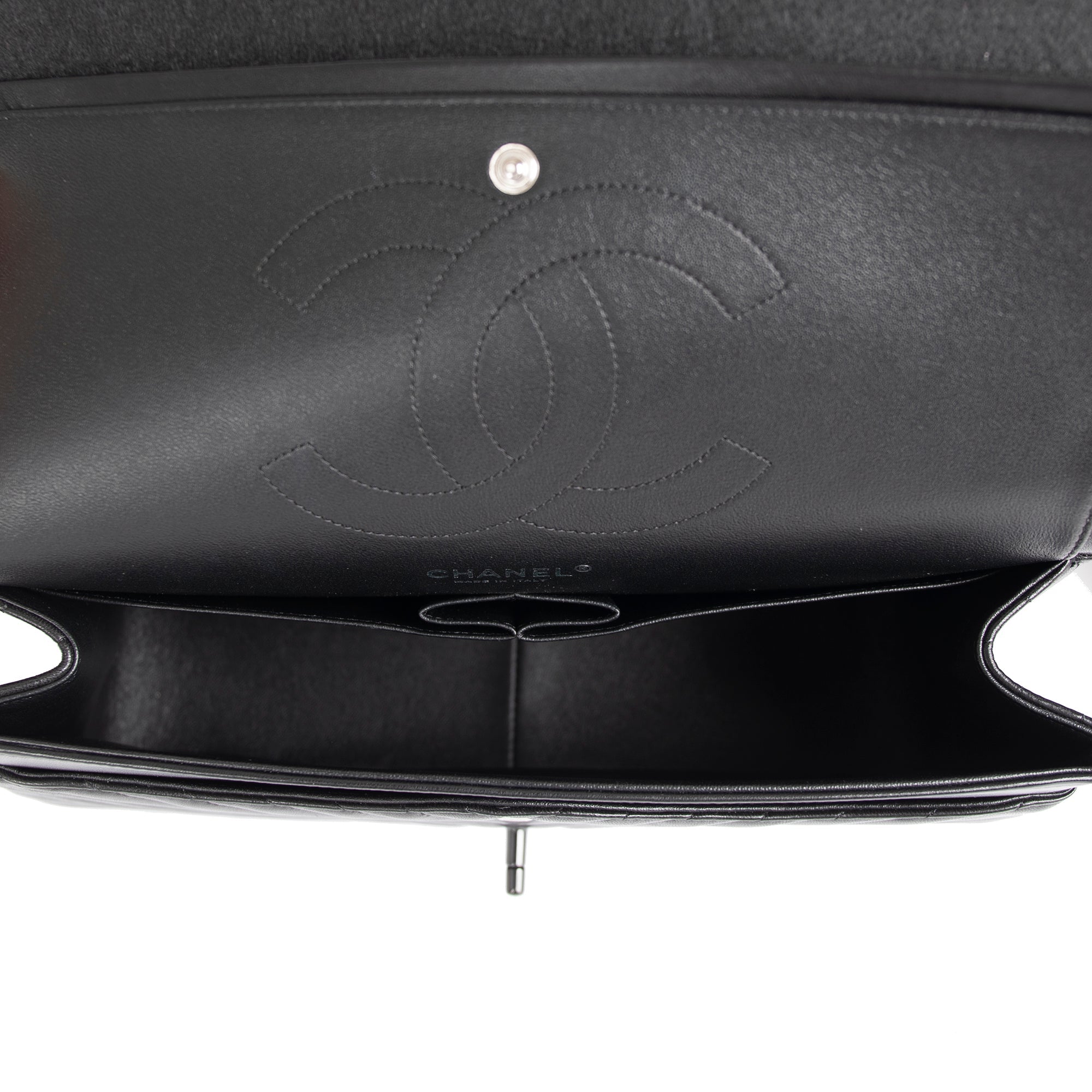 Chanel So Black Chevron Classic Jumbo Double Flap Bag w/ Box