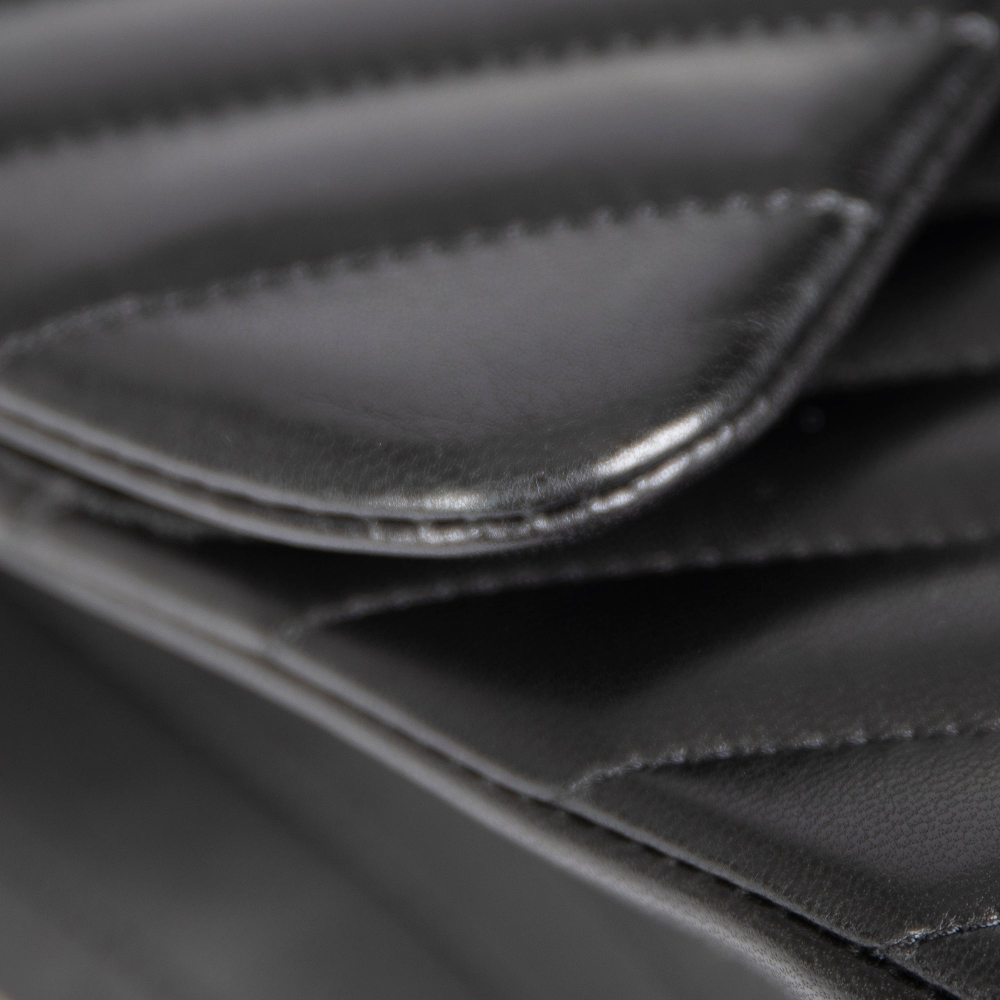 Chanel So Black Chevron Classic Jumbo Double Flap Bag w/ Box