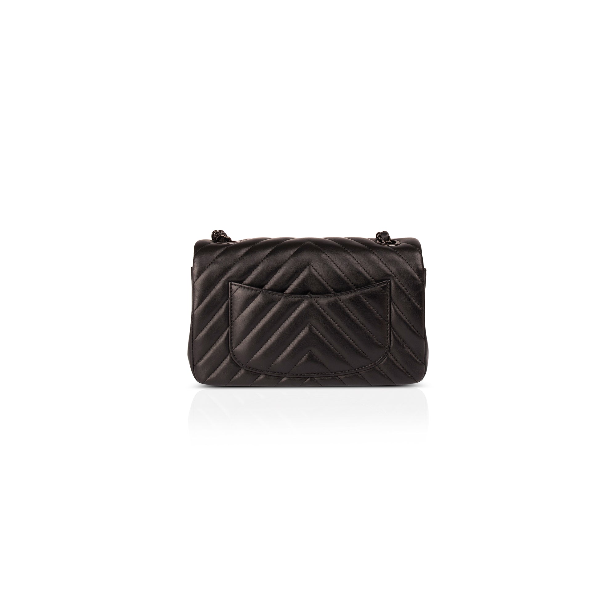 Chanel So Black Chevron Classic Mini Rectangular Flap Bag