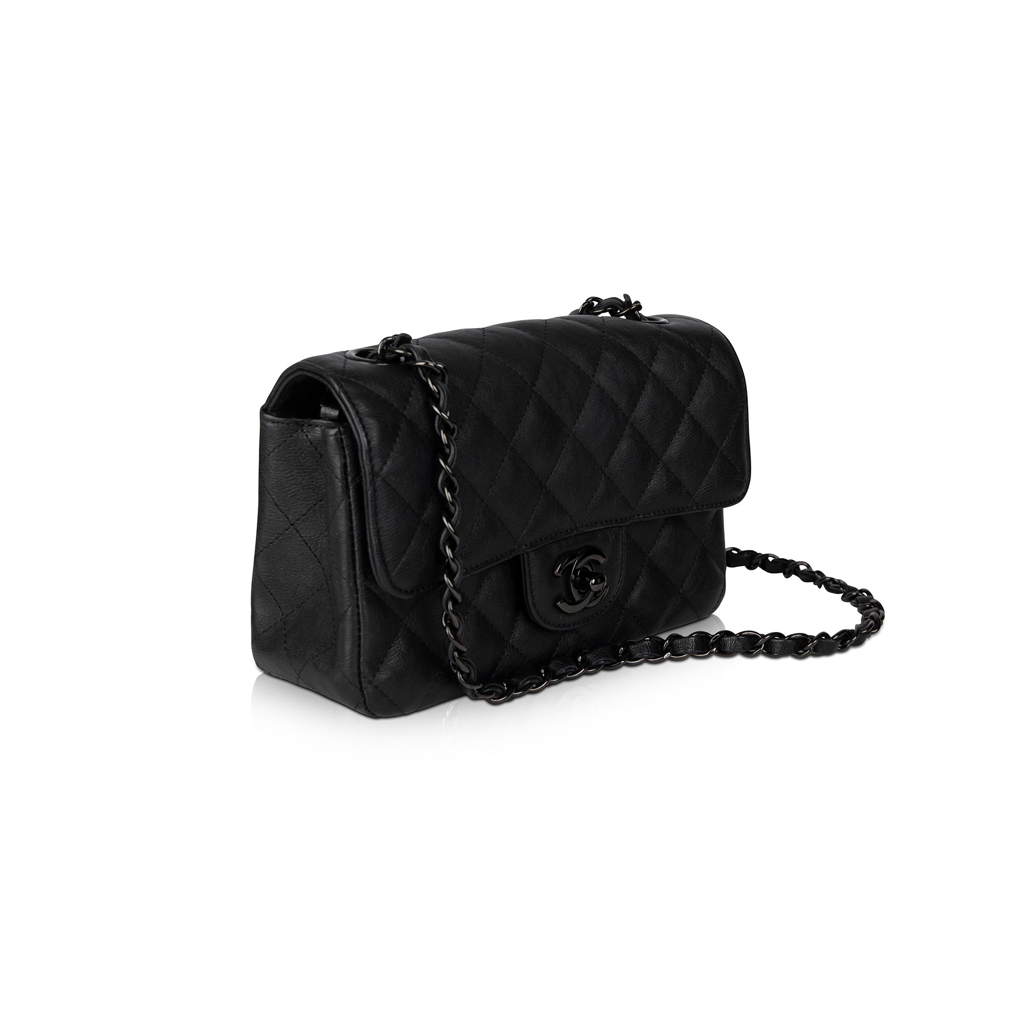 Chanel So Black Classic Mini Rectangular Flap Bag w/ Box & Authenticity Card
