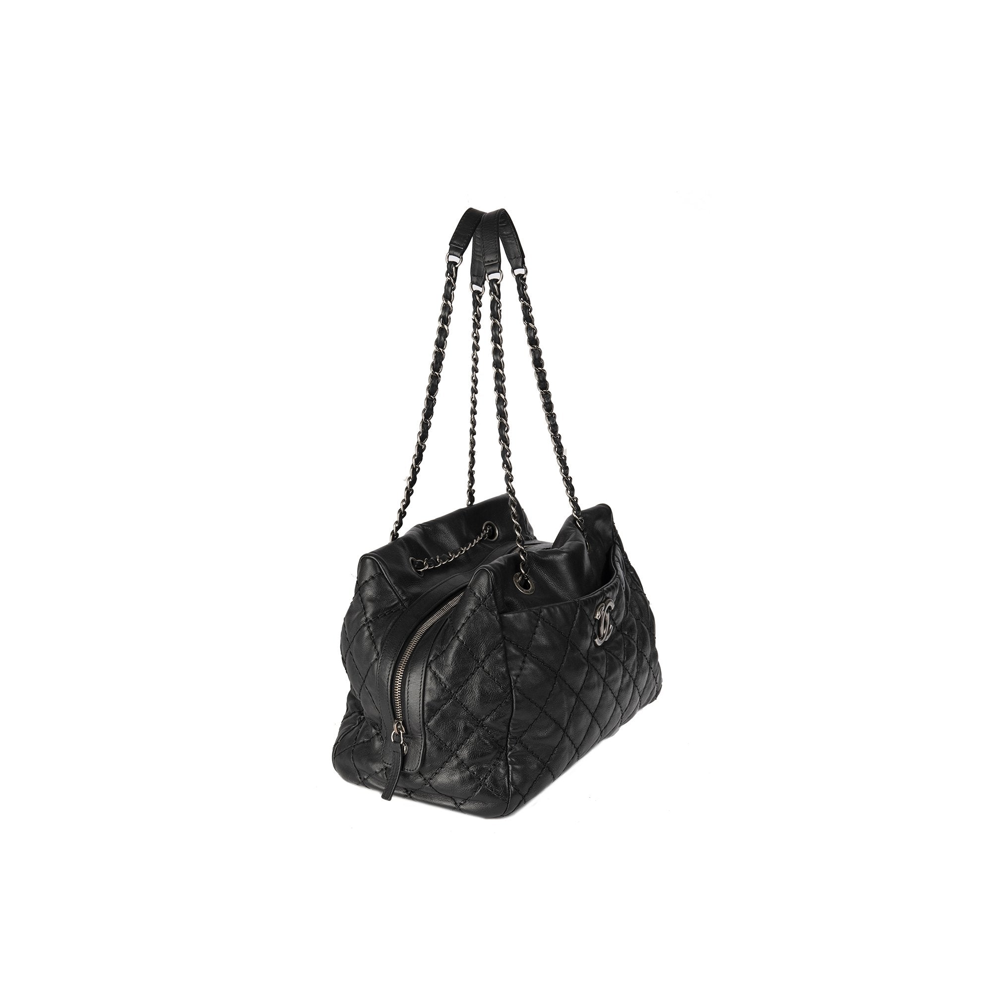 Chanel Stitch It Calfskin Leather Bowler Bag