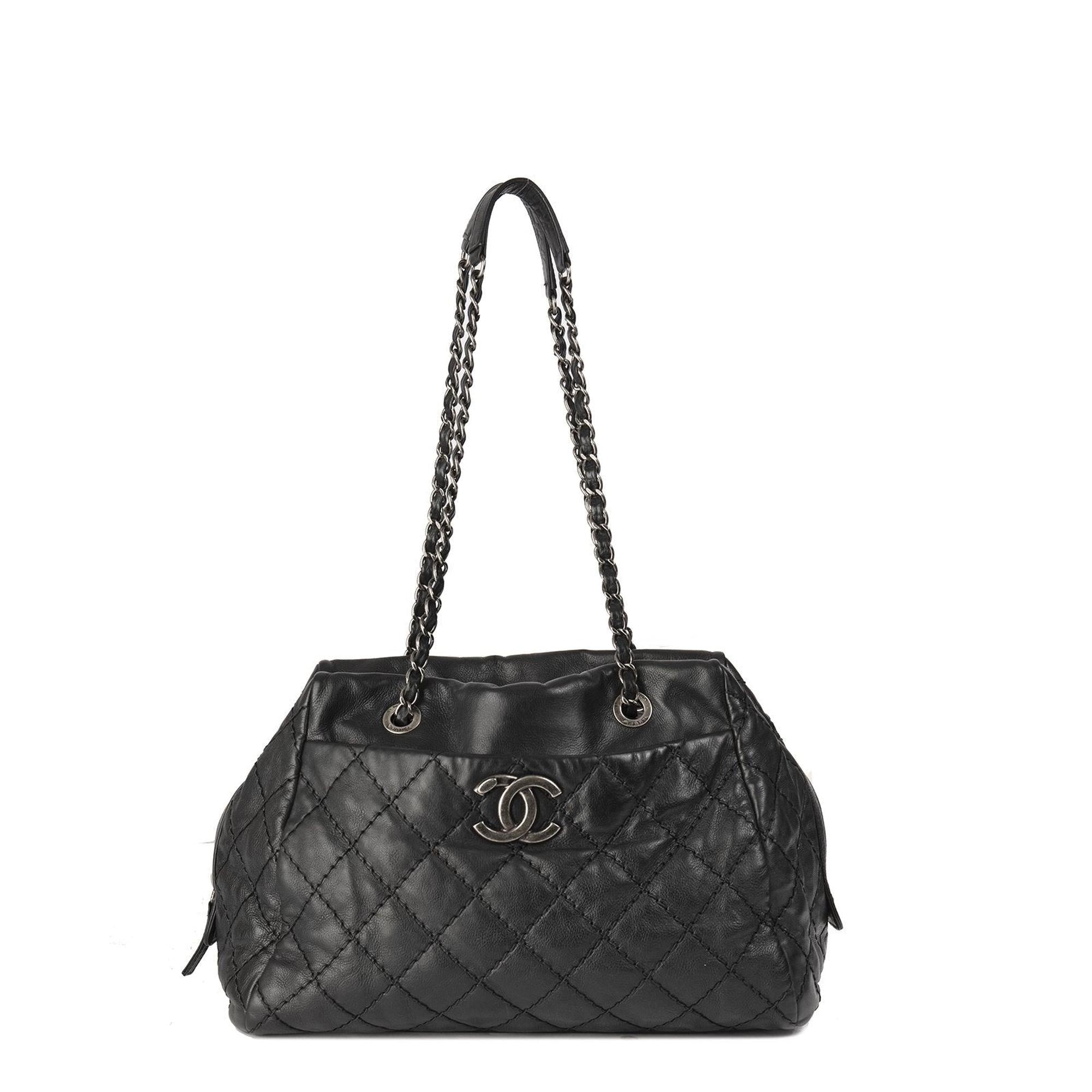 Chanel Stitch It Calfskin Leather Bowler Bag