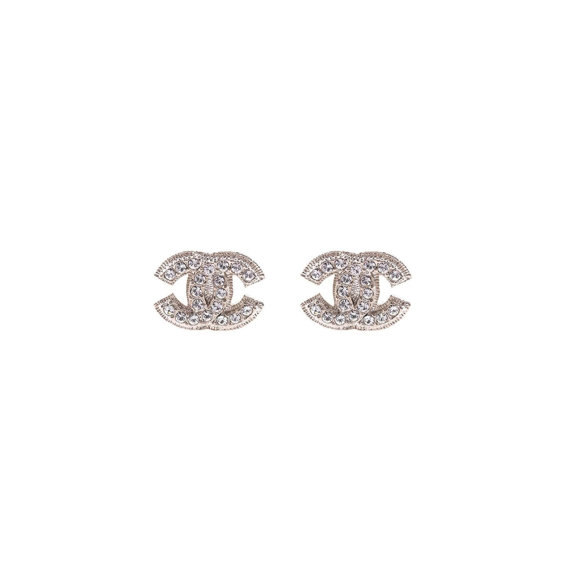 Chanel Strass CC Clip-On Earrings