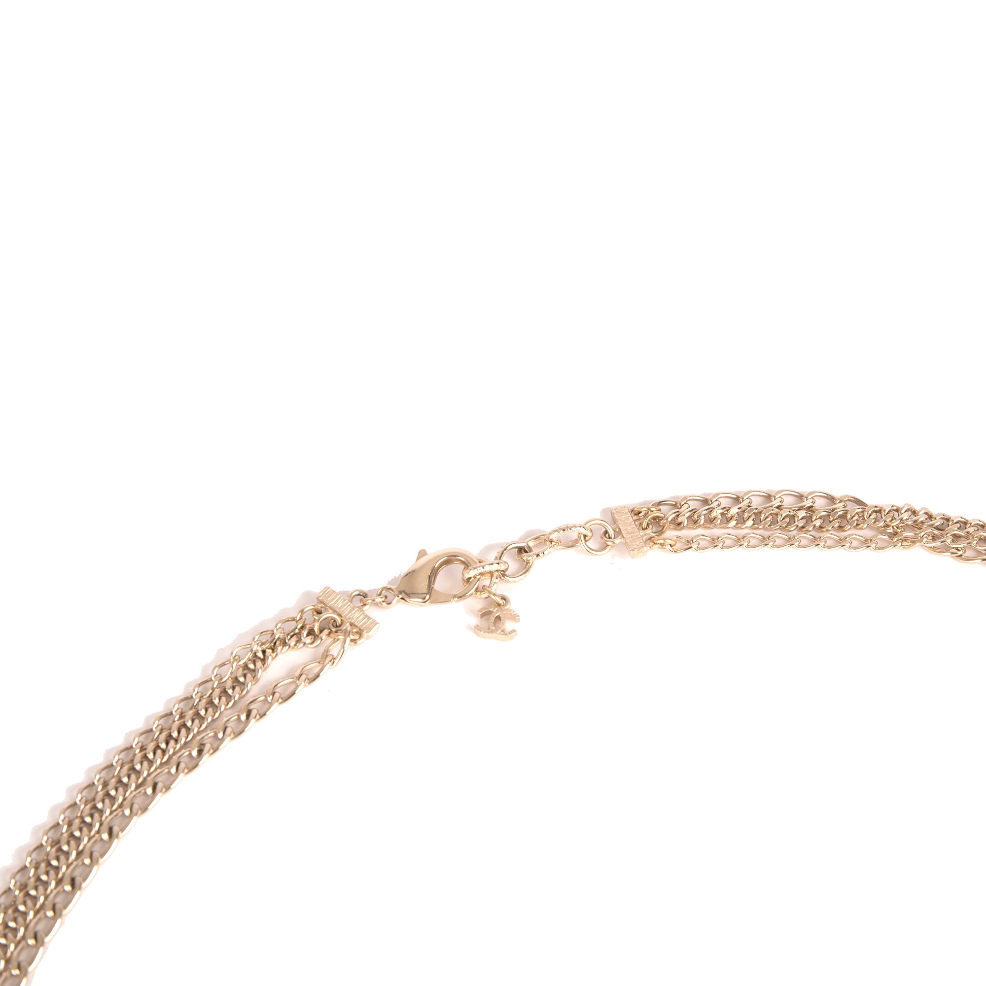 Chanel Strass CC Multistrand Chain Necklace w/ Box & Receipt