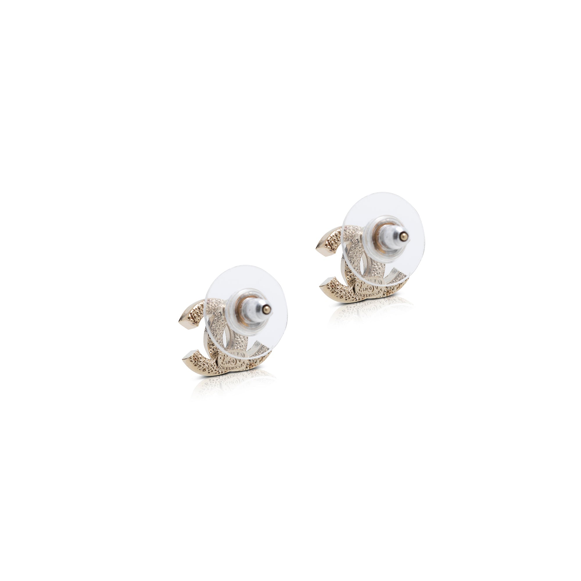 Chanel Strass CC Stud Earrings w/ Box