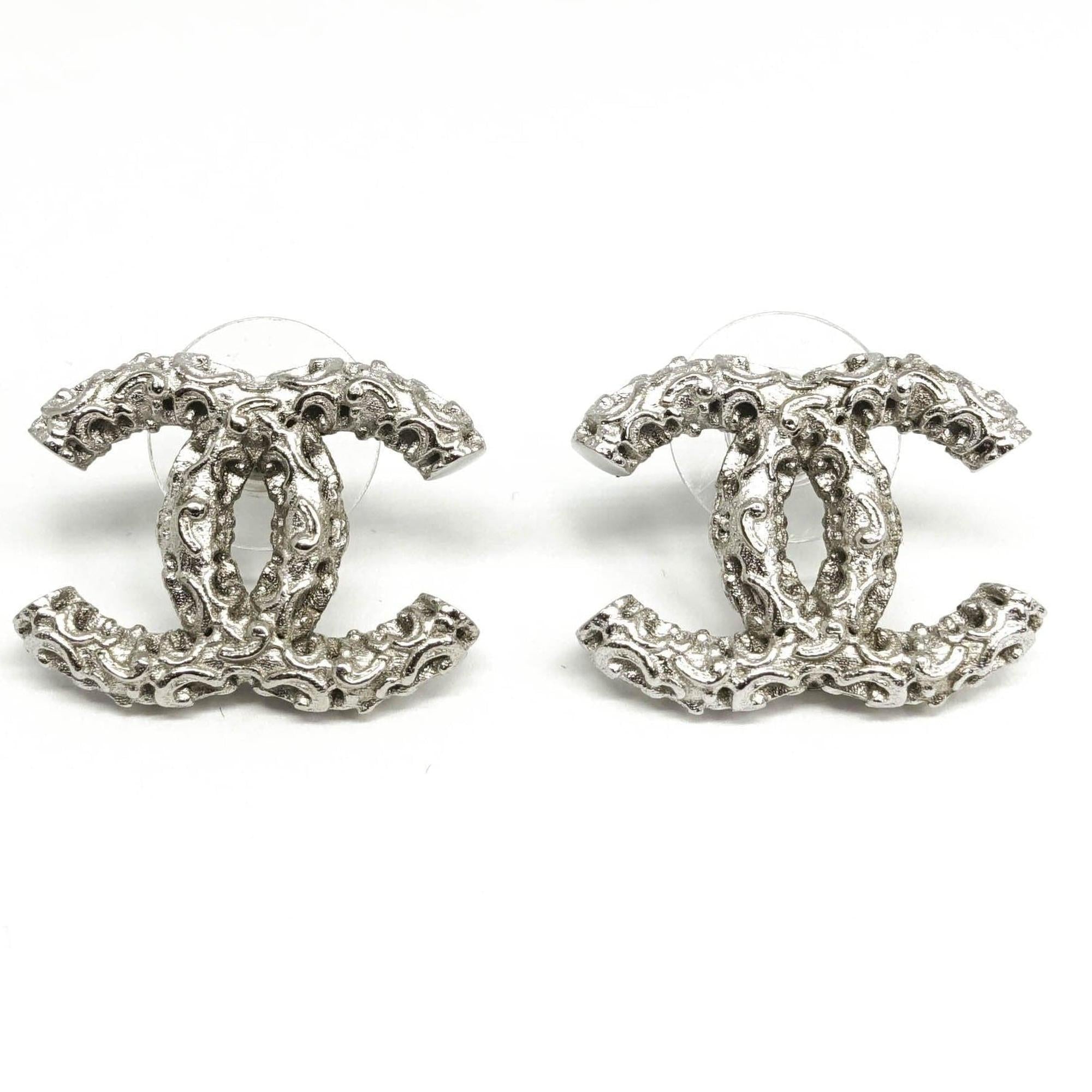 Chanel Textured CC Stud Earrings