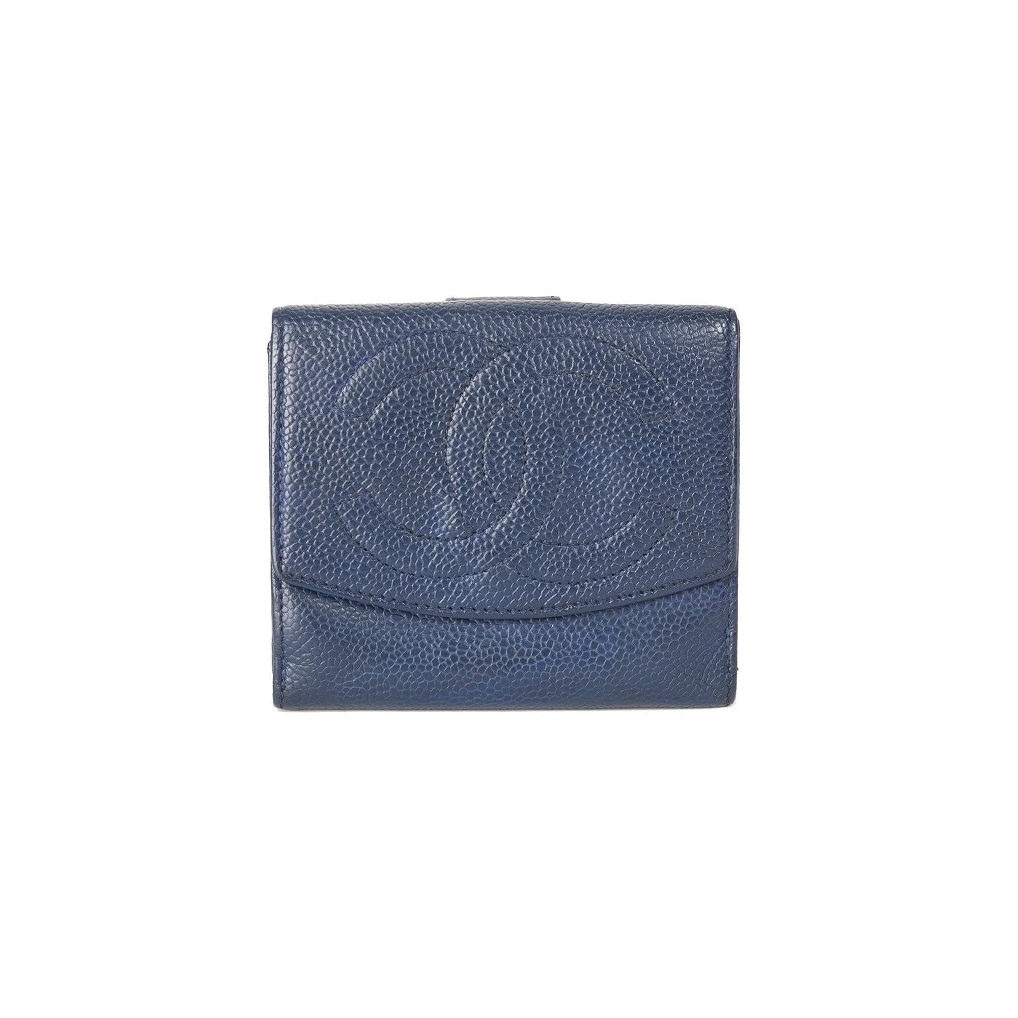 Chanel Timeless Interlocking CC Logo Compact Wallet w/ Box