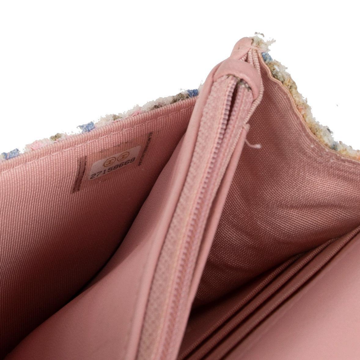 Chanel Tweed Quilted Classic Charms Wallet on Chain w/ Authenticity Card