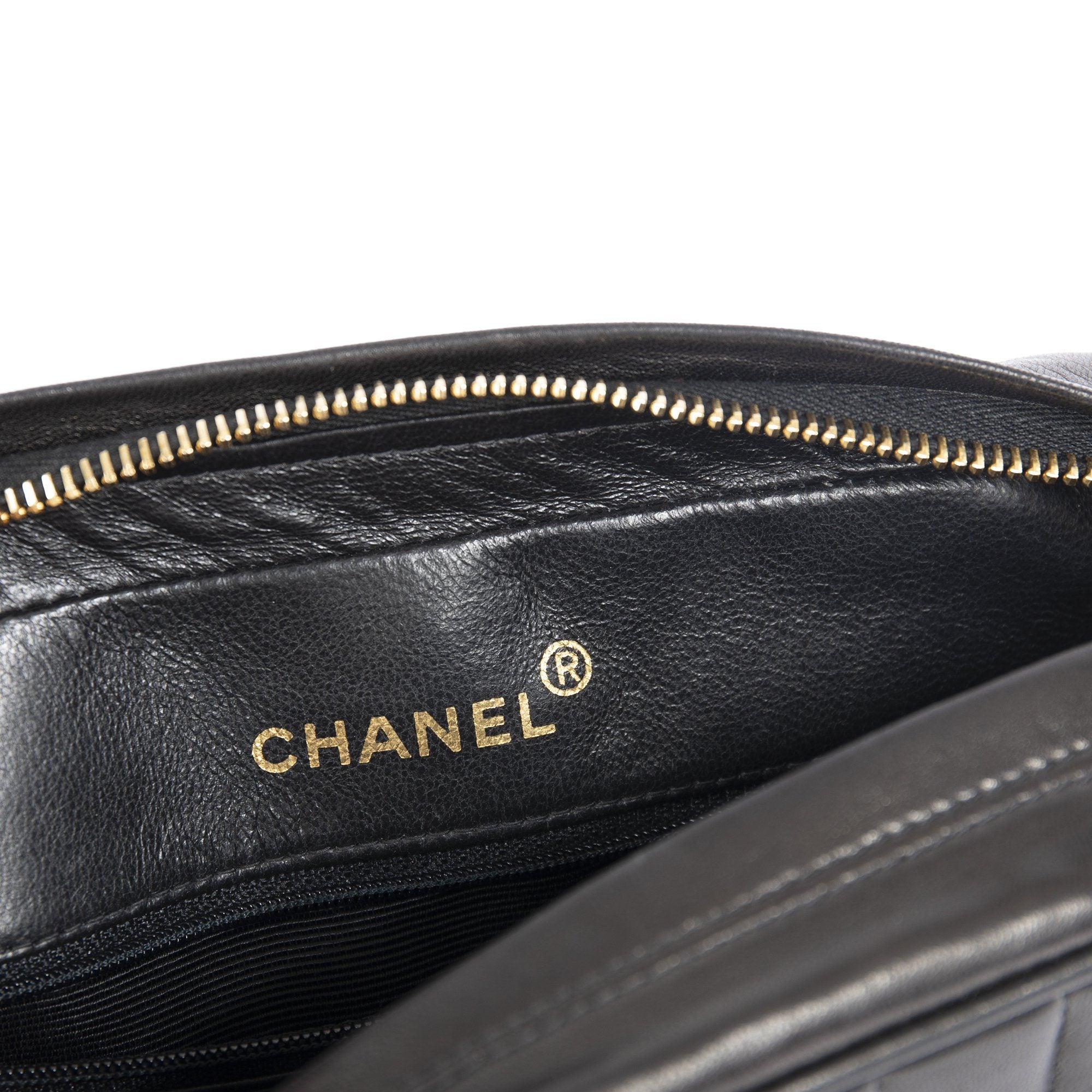 Chanel Vertical Quilt Front Pocket Tassel Camera Bag