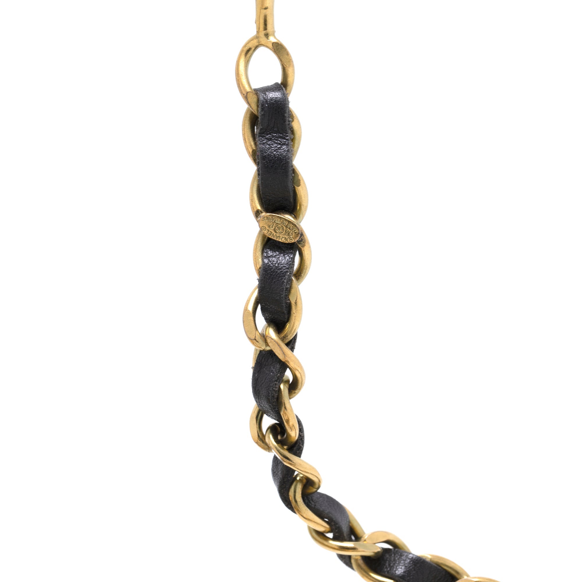 Chanel Vintage 1994 Light Bulb Chain-Link & Leather Necklace