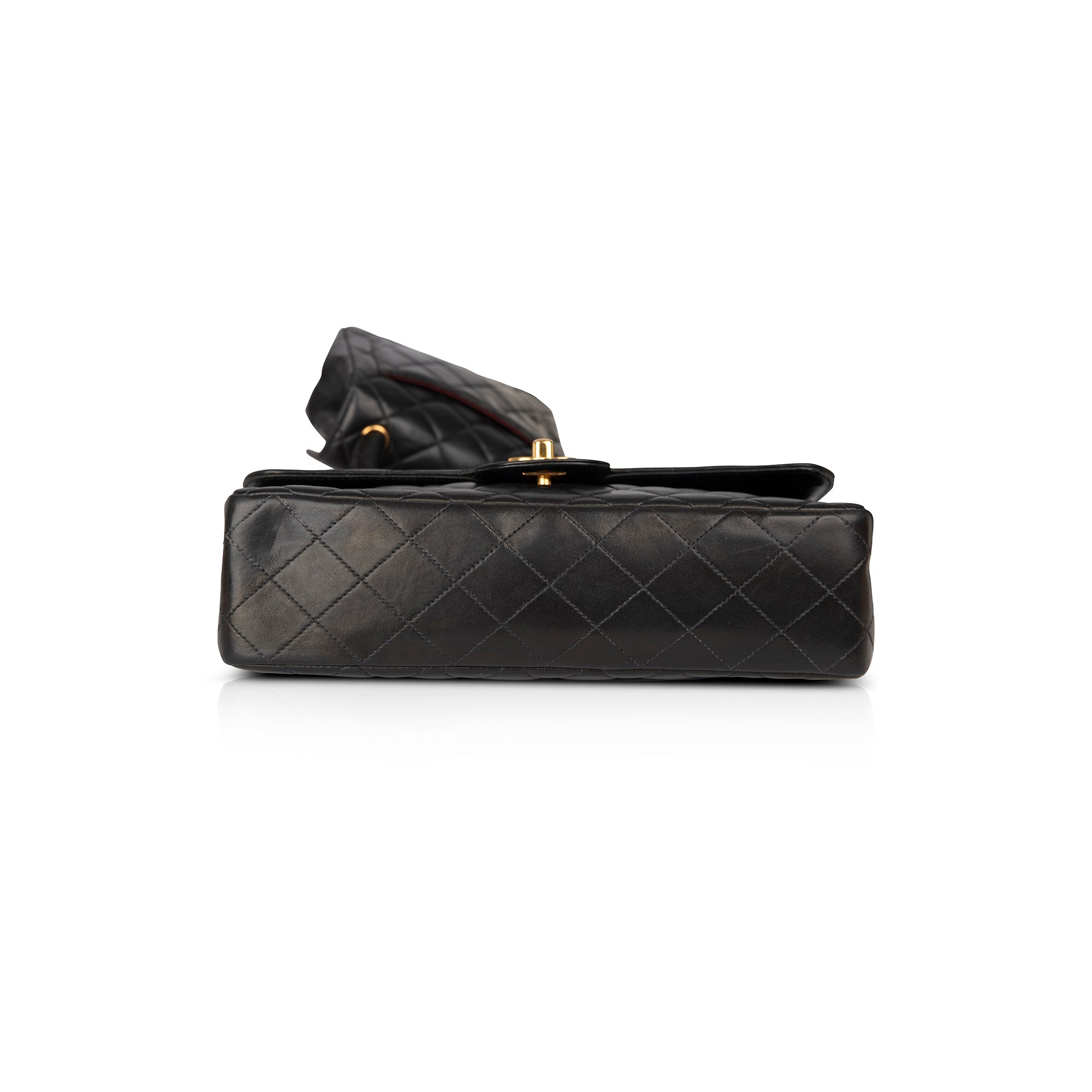 Chanel Vintage Black Quilted Lambskin Kelly Flap Bag Set