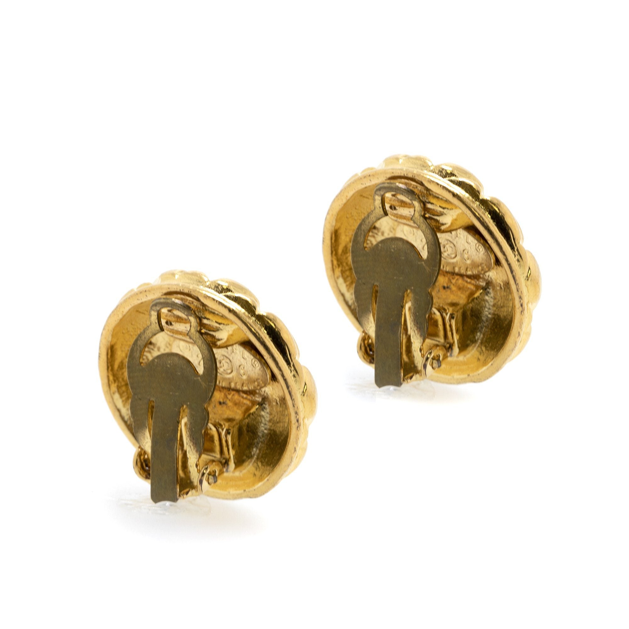 Chanel Vintage CC Quilted Clip-On Earrings