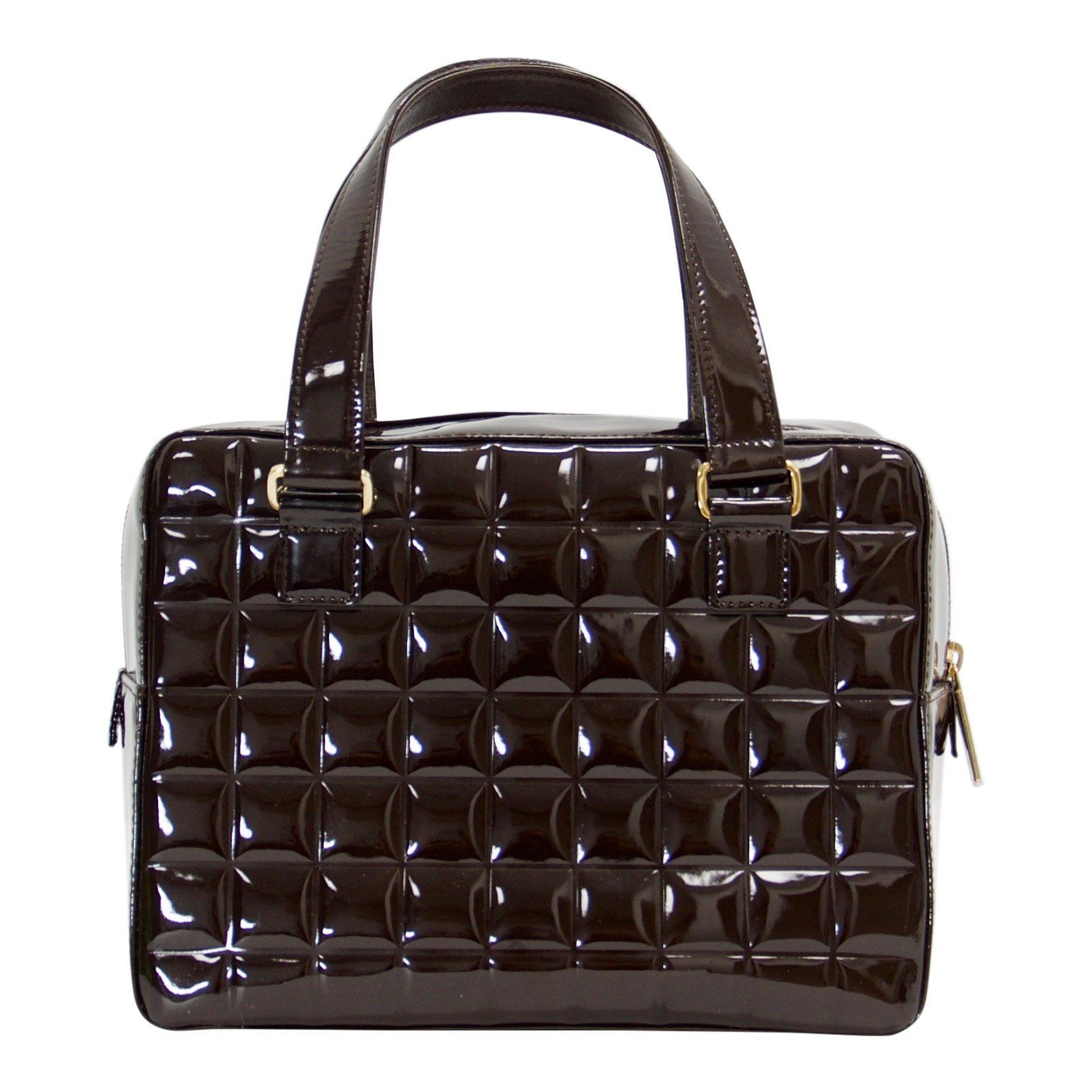 Chanel Vintage Chocolate Patent Leather Camera Bag