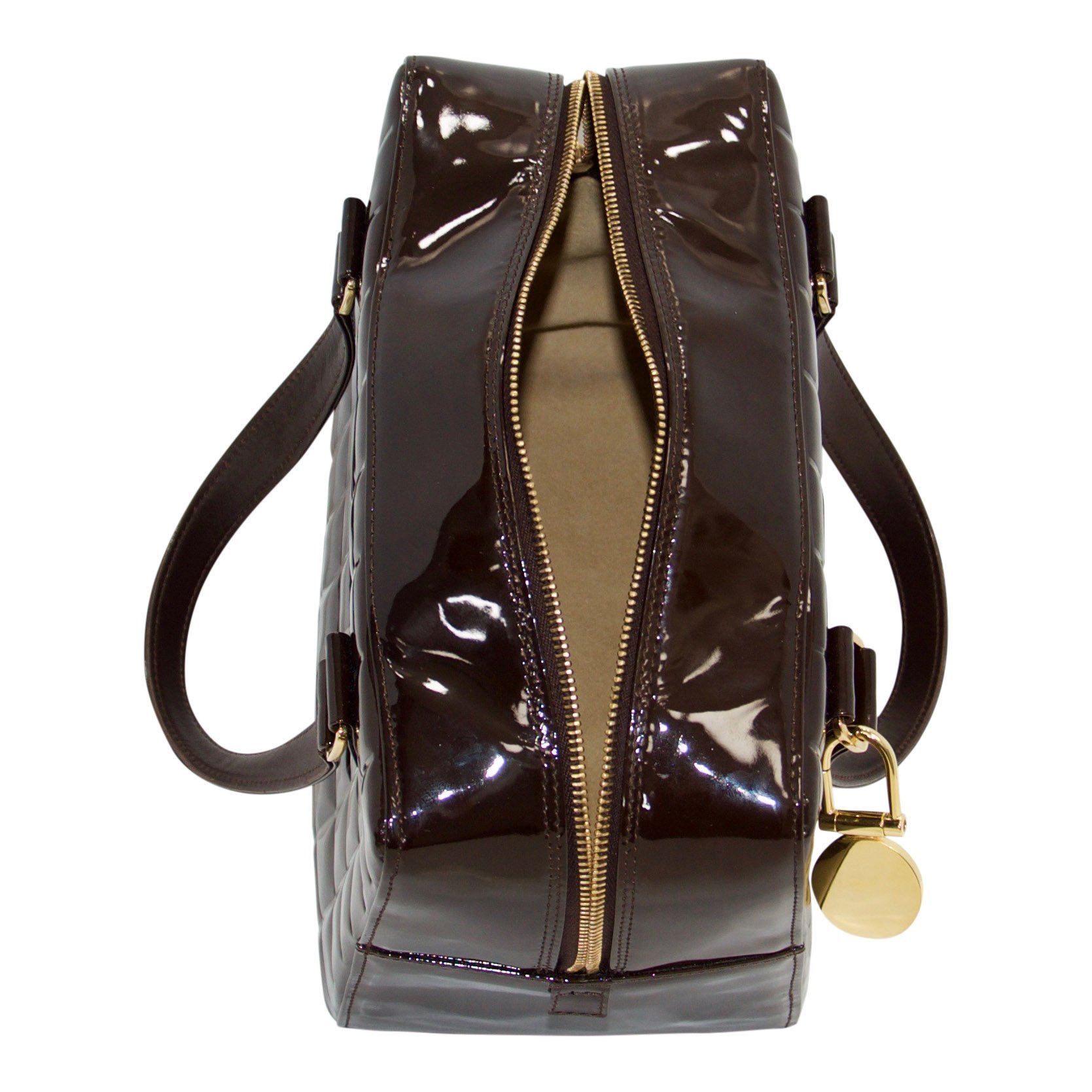 Chanel Vintage Chocolate Patent Leather Camera Bag