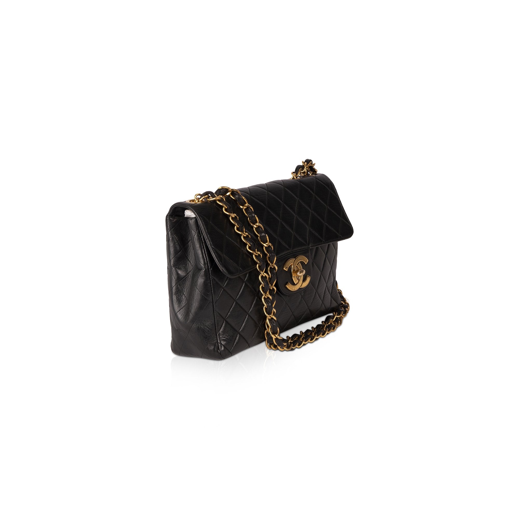 Chanel Vintage Classic Jumbo XL Single Flap Bag w/ Box