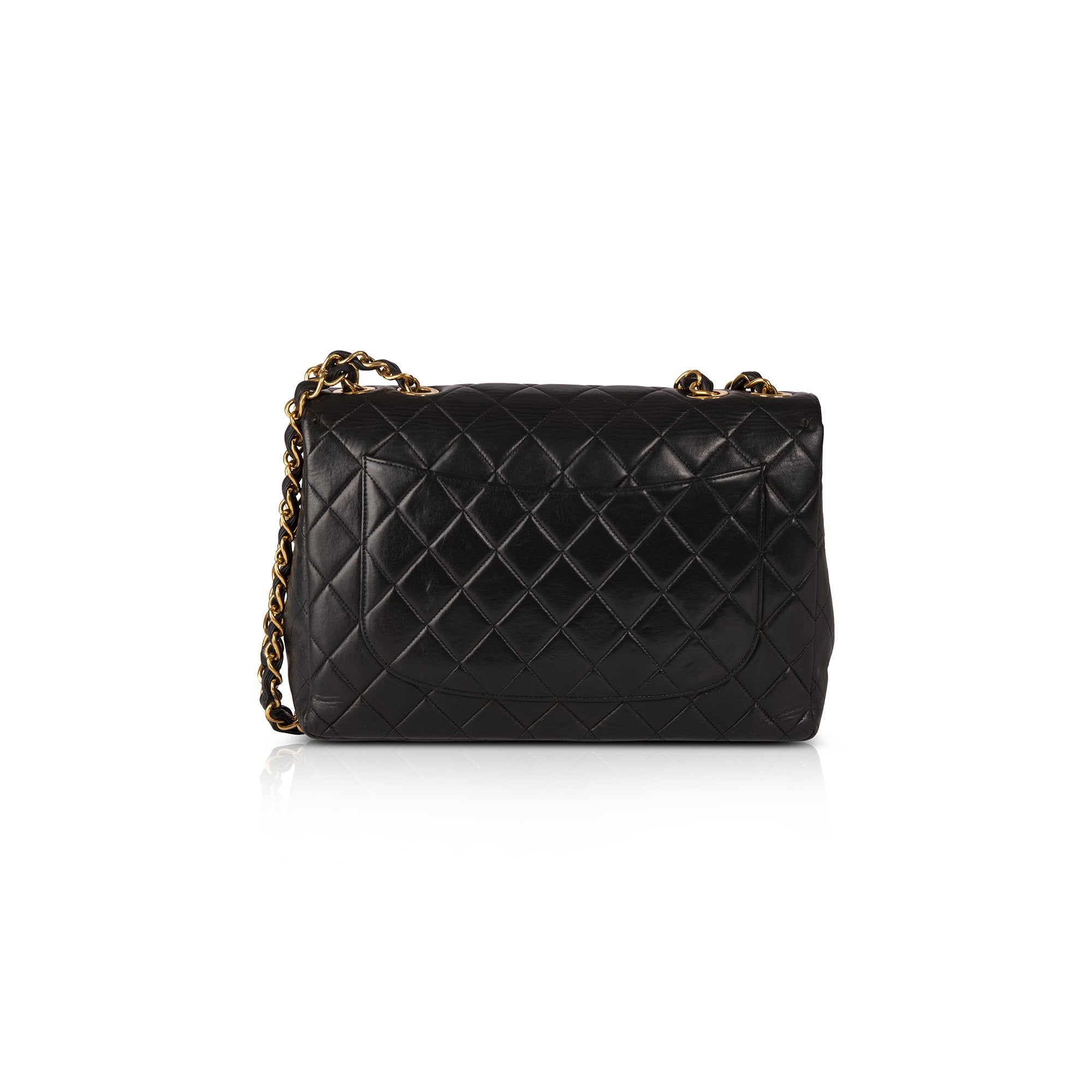 Chanel Vintage Classic Jumbo XL Single Flap Bag w/ Box