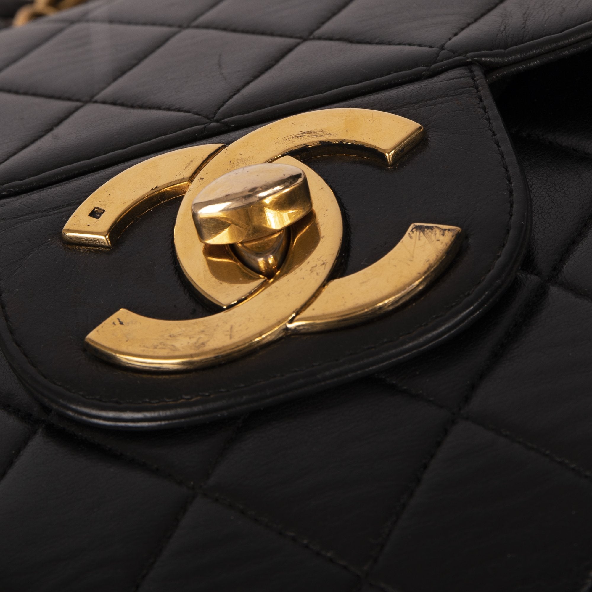 Chanel Vintage Classic Jumbo XL Single Flap Bag w/ Box