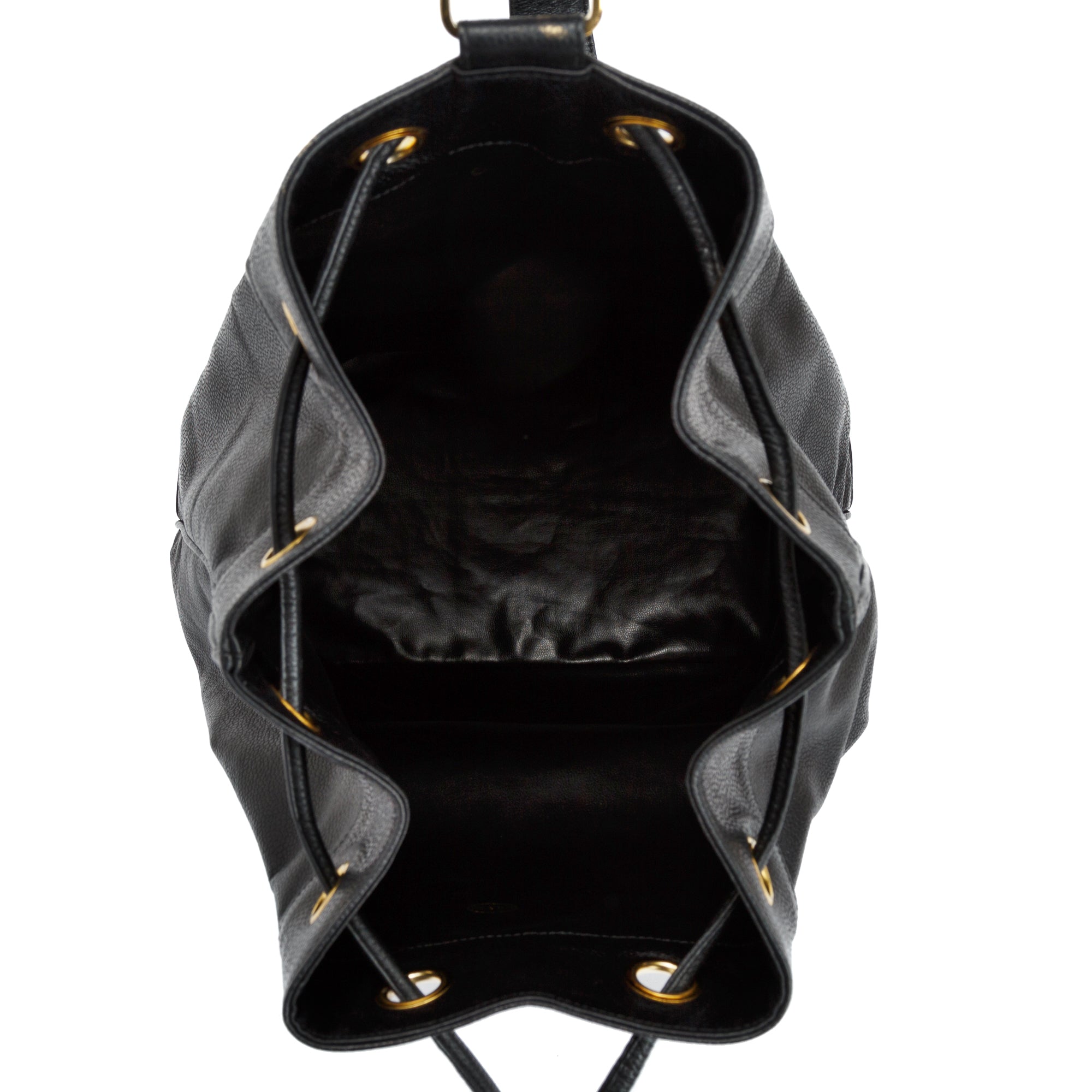 Chanel Vintage Large Caviar Leather Timeless Drawstring Sling Backpack