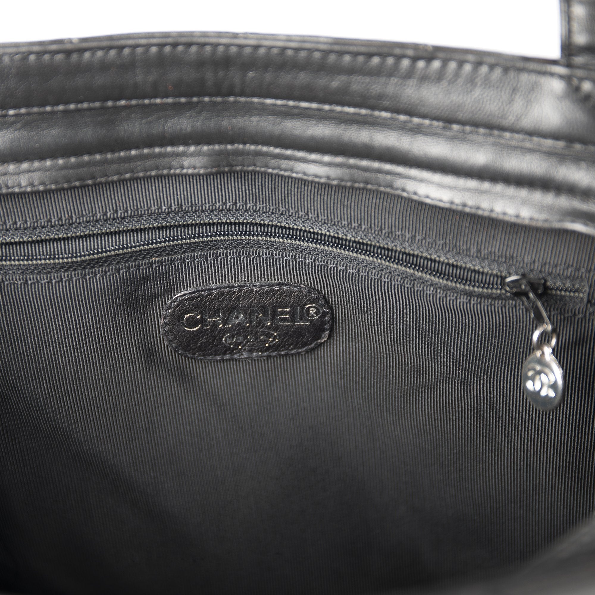 Chanel Vintage Quilted Leather CC Tote