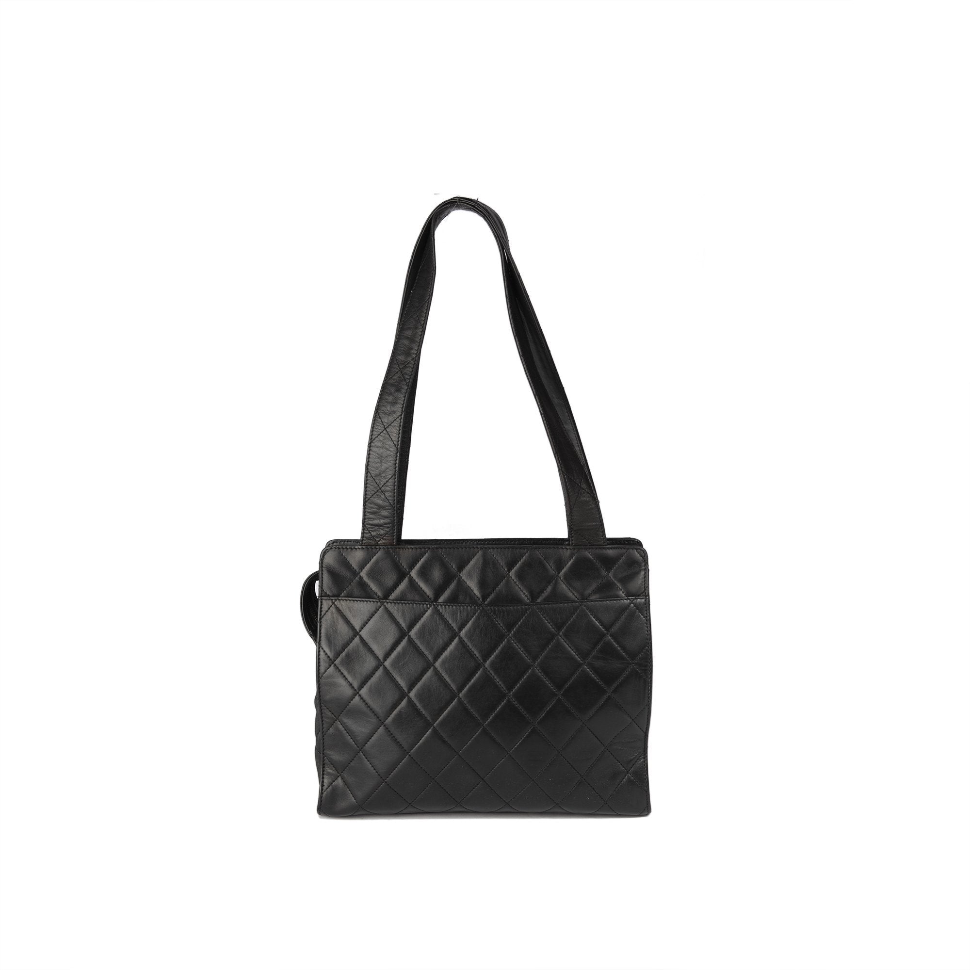 Chanel Vintage Quilted Leather CC Tote