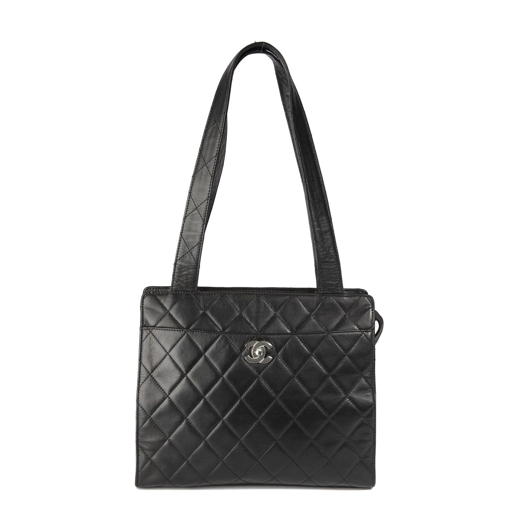 Chanel Vintage Quilted Leather CC Tote