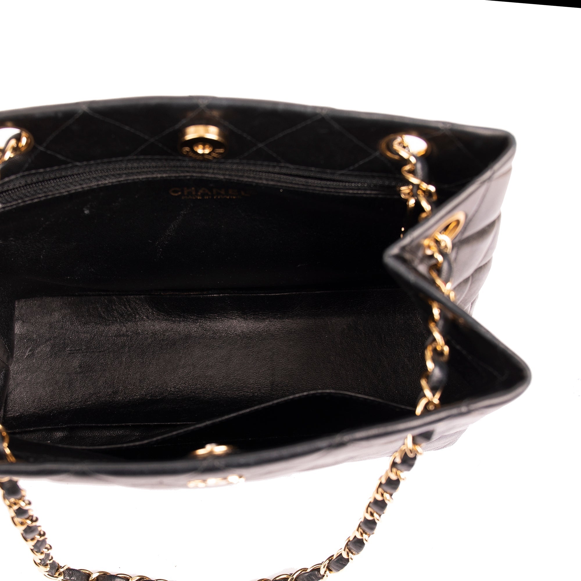 Chanel Vintage Small Quilted Leather CC Shoulder Bag w/ Box