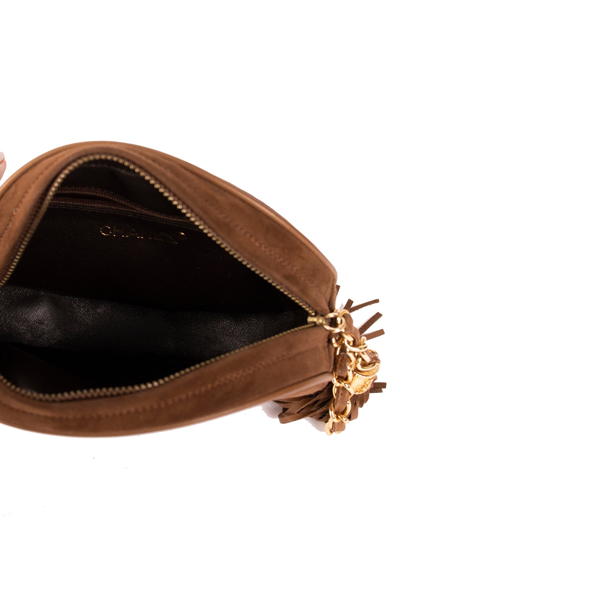 Chanel Vintage Suede CC Tassel Camera Bag w/ Box & Authenticity Card