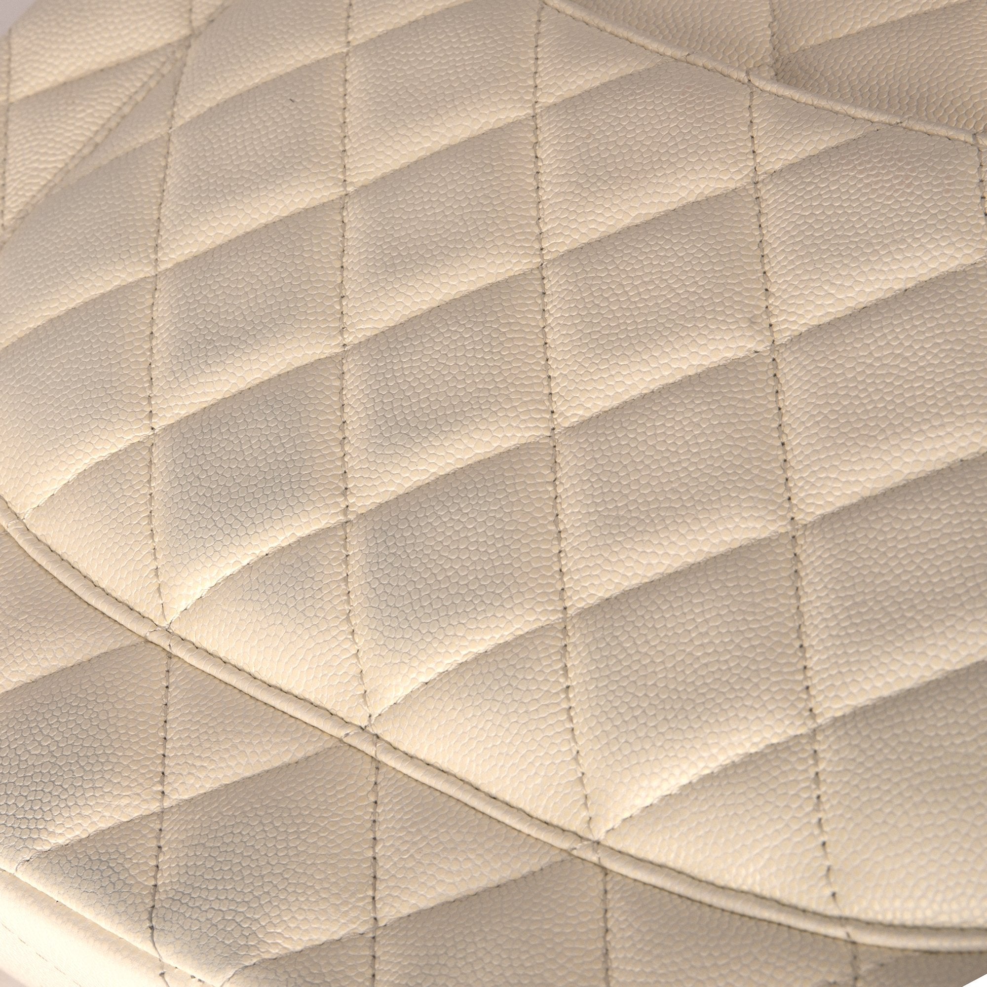 Chanel White Caviar Classic Jumbo Double Flap Bag w/ Box & Authenticity Card