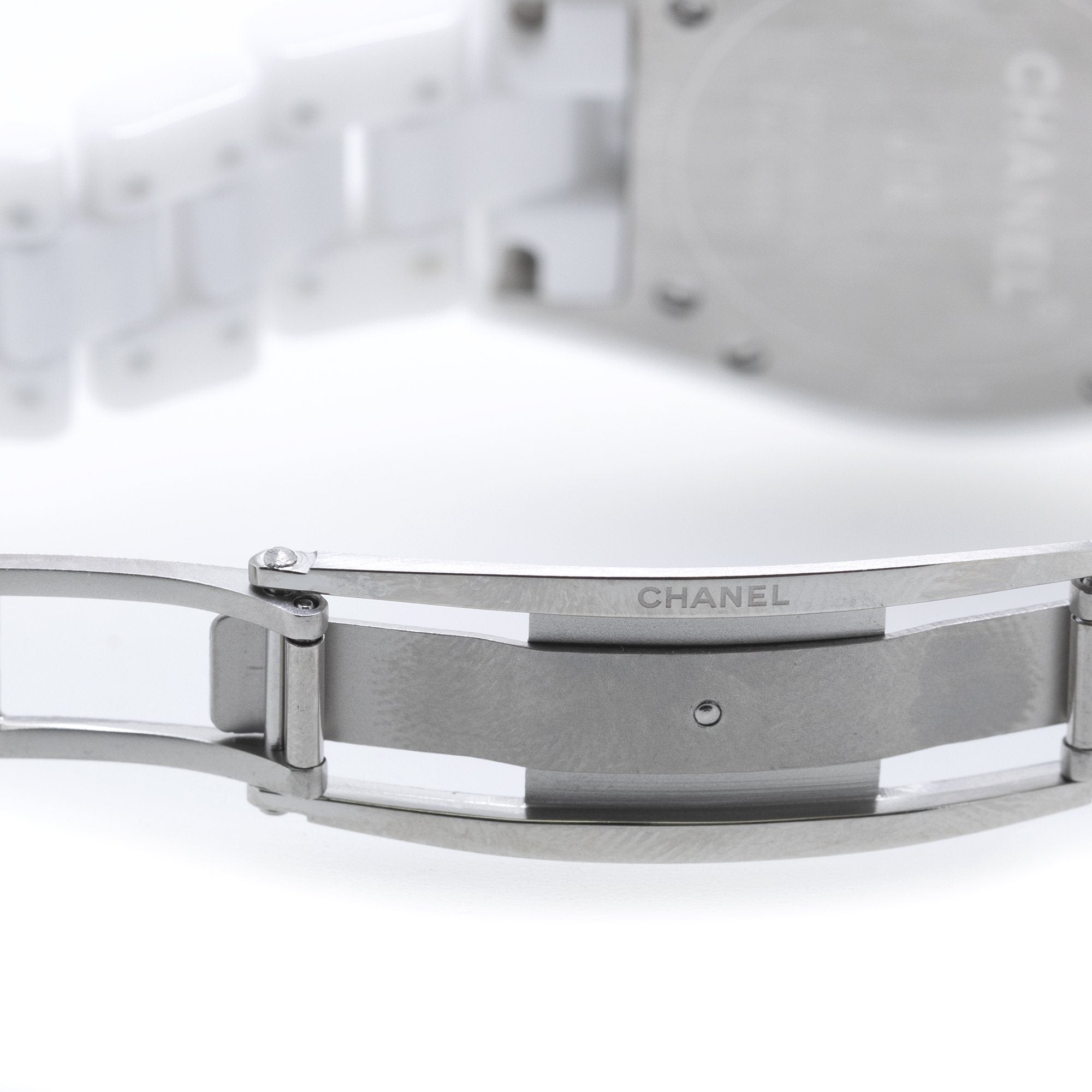 Chanel White Ceramic J12 Watch w/ Diamond Dial