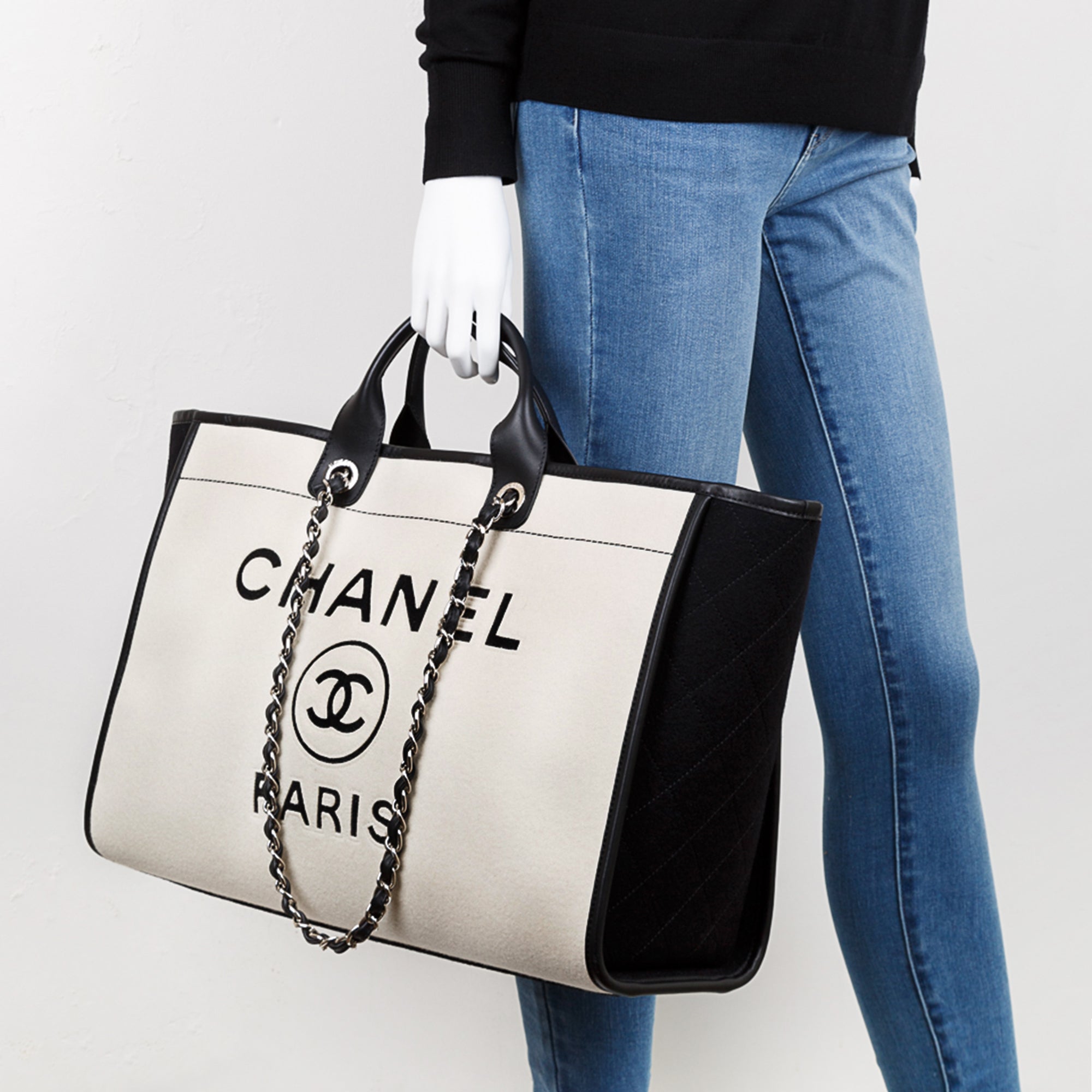 Chanel Wool Felt Large Deauville Tote