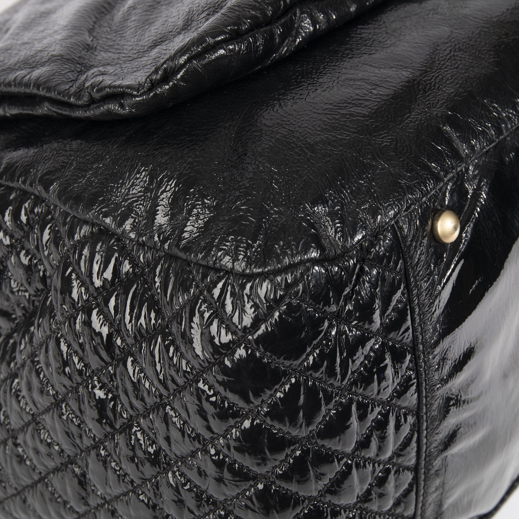 Chanel XL Patent Rock & Chain Accordion Flap Bag