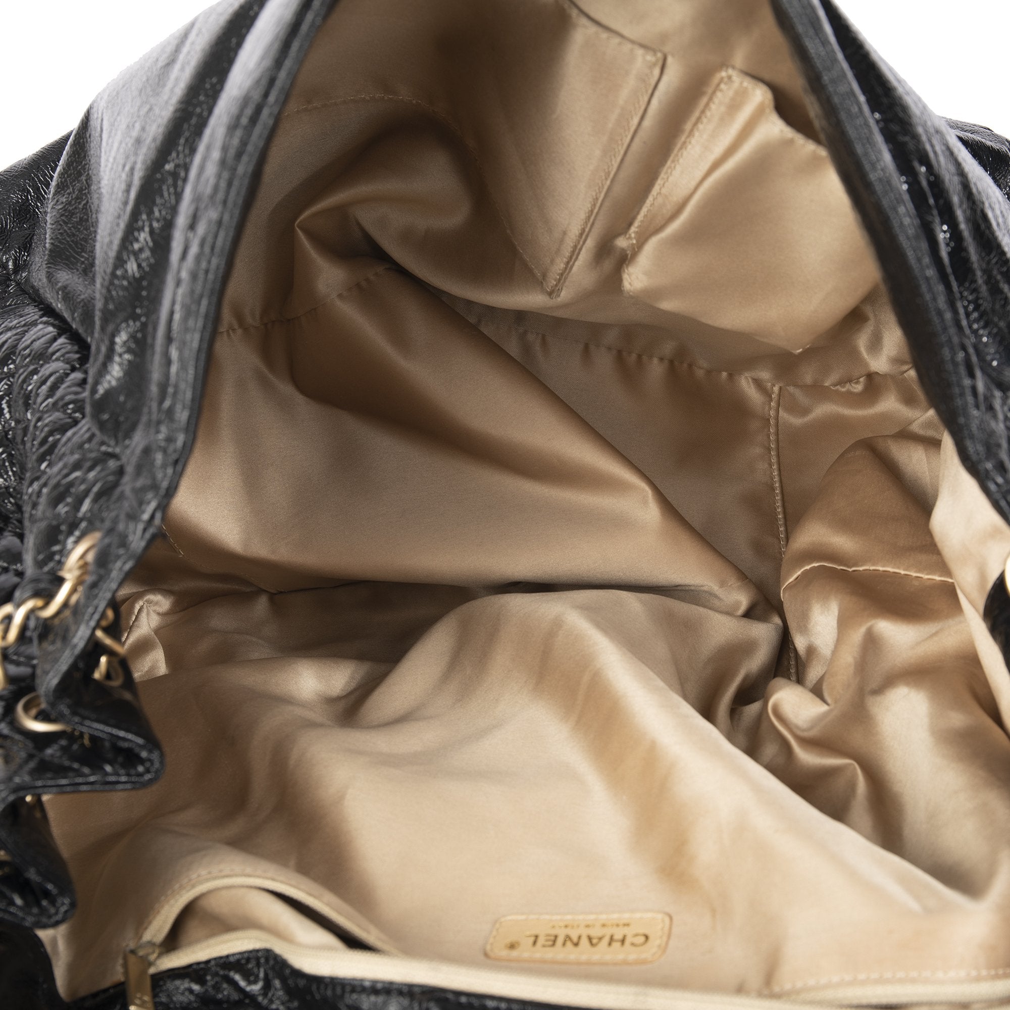 Chanel XL Patent Rock & Chain Accordion Flap Bag