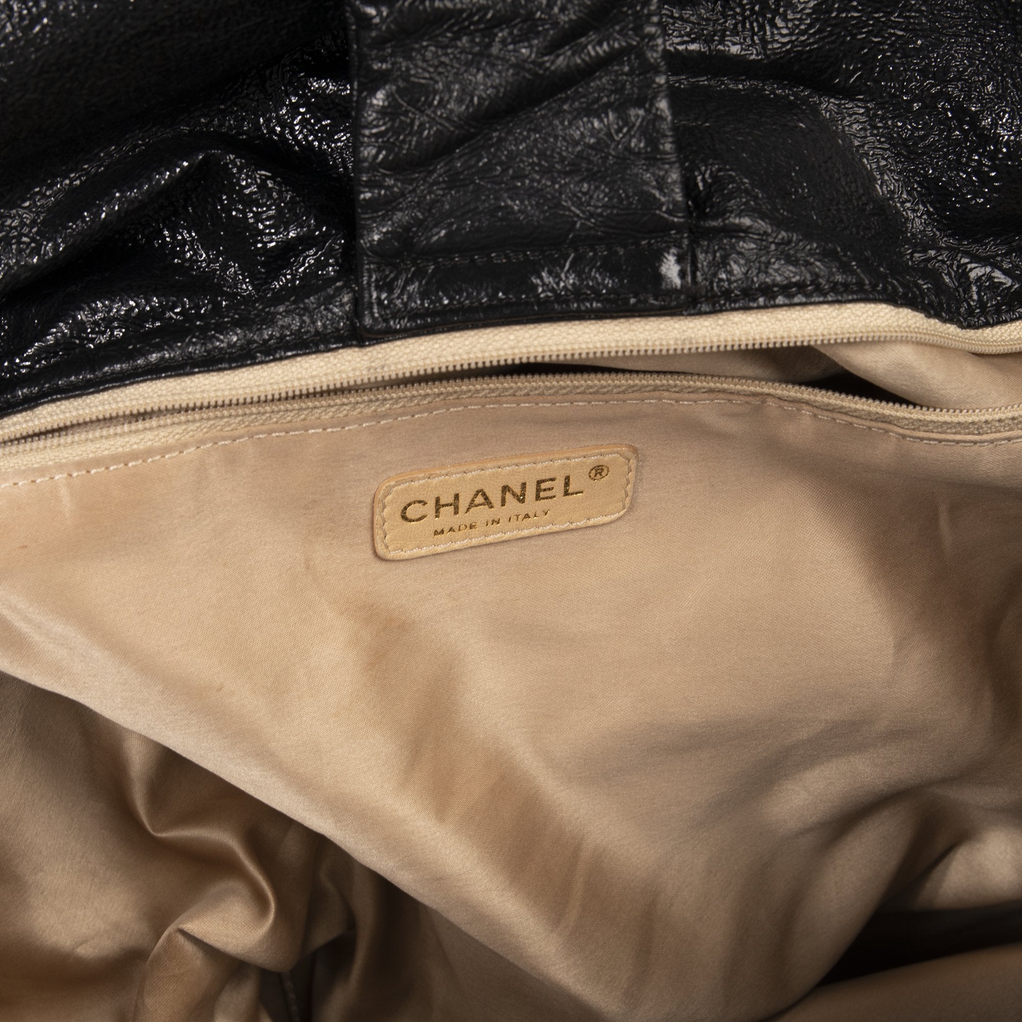 Chanel XL Patent Rock & Chain Accordion Flap Bag